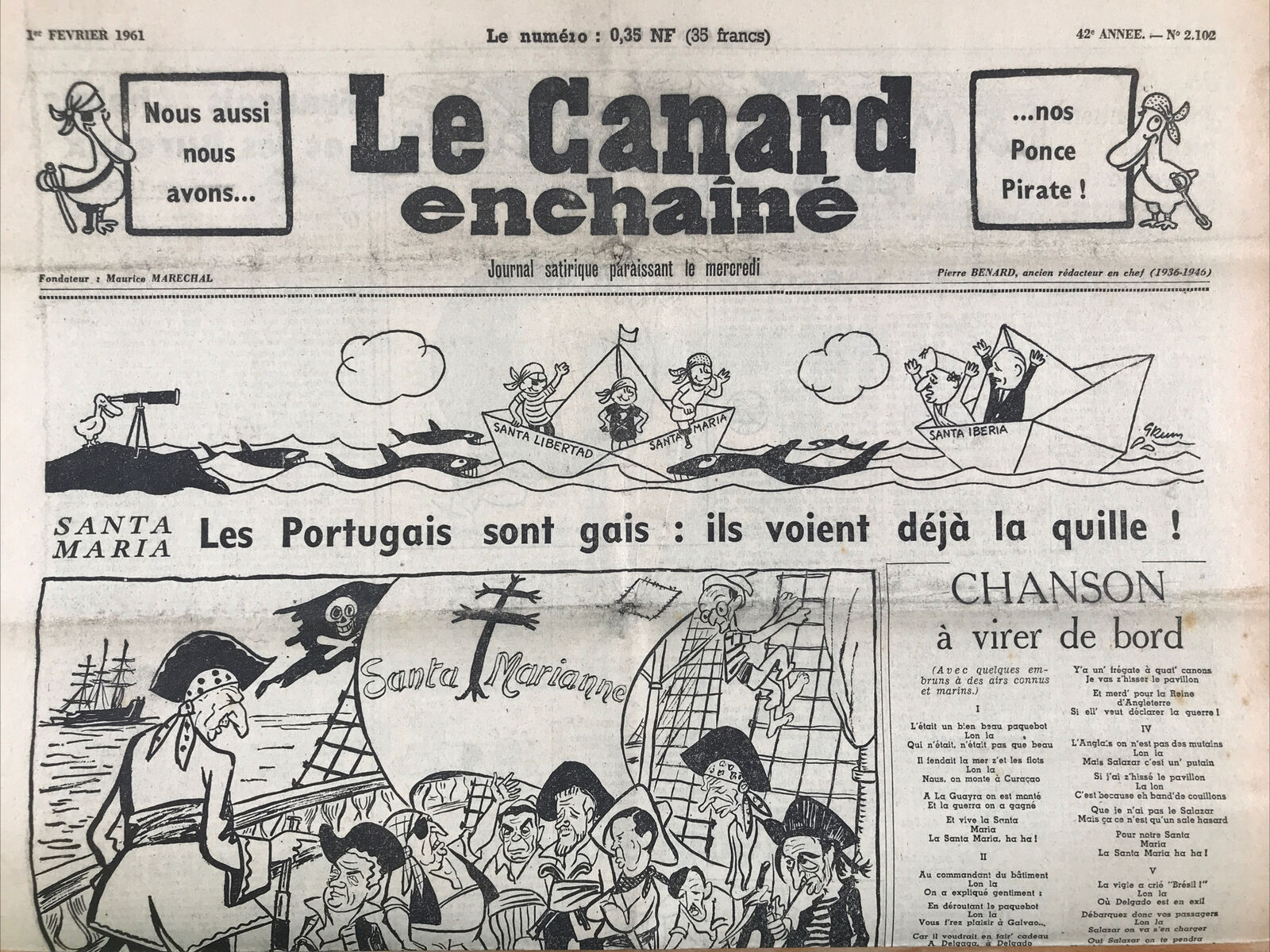 Couac ! | Acheter un Canard | Vente d'Anciens Journaux du Canard Enchaîné. Des Journaux Satiriques de Collection, Historiques & Authentiques de 1916 à 2004 ! | 2102