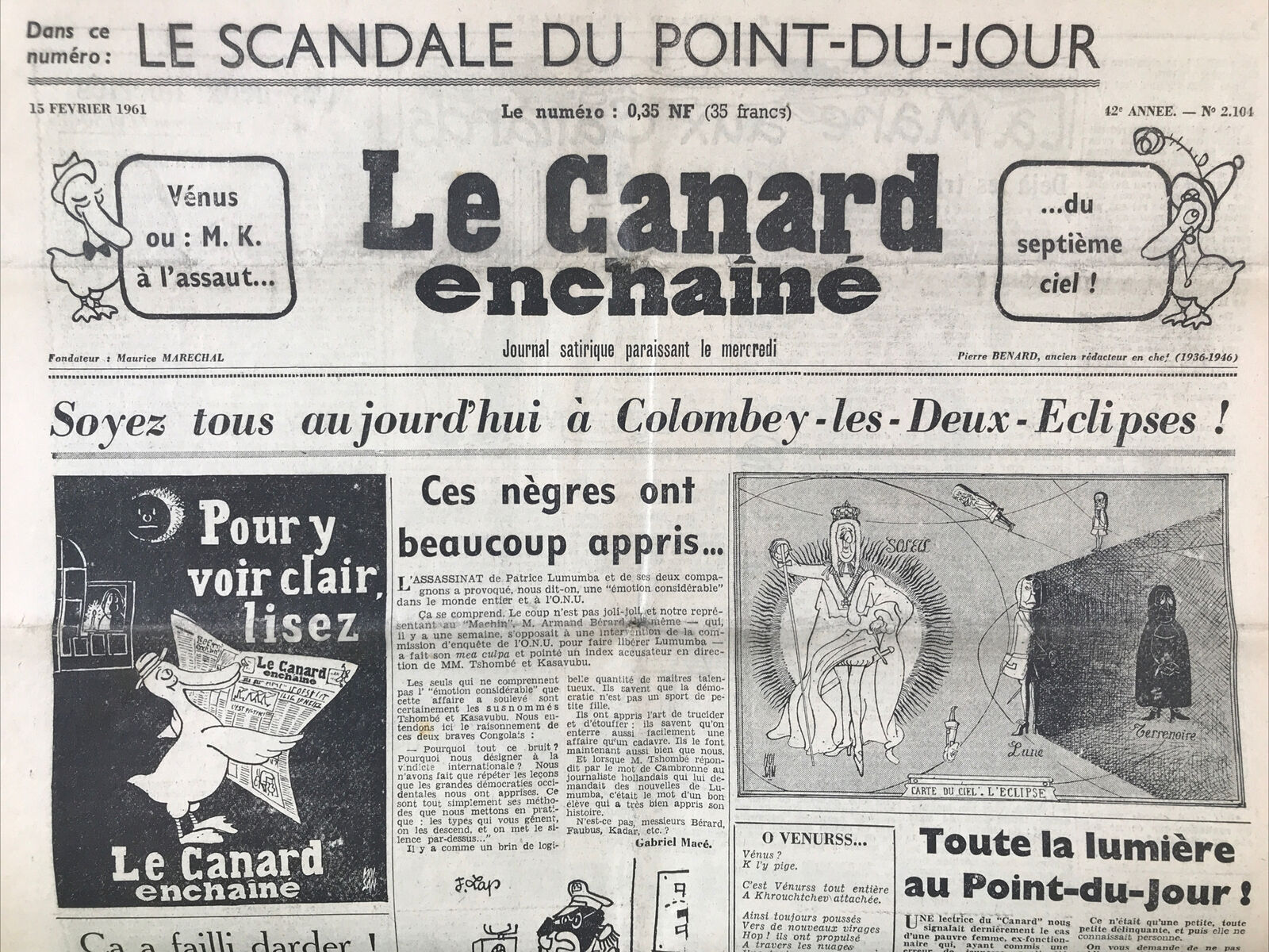 Couac ! | Acheter un Canard | Vente d'Anciens Journaux du Canard Enchaîné. Des Journaux Satiriques de Collection, Historiques & Authentiques de 1916 à 2004 ! | 2104