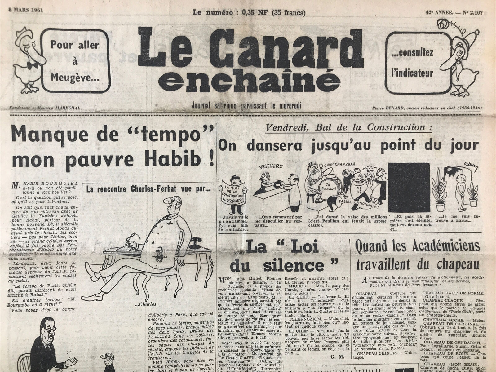 Couac ! | Acheter un Canard | Vente d'Anciens Journaux du Canard Enchaîné. Des Journaux Satiriques de Collection, Historiques & Authentiques de 1916 à 2004 ! | 2107