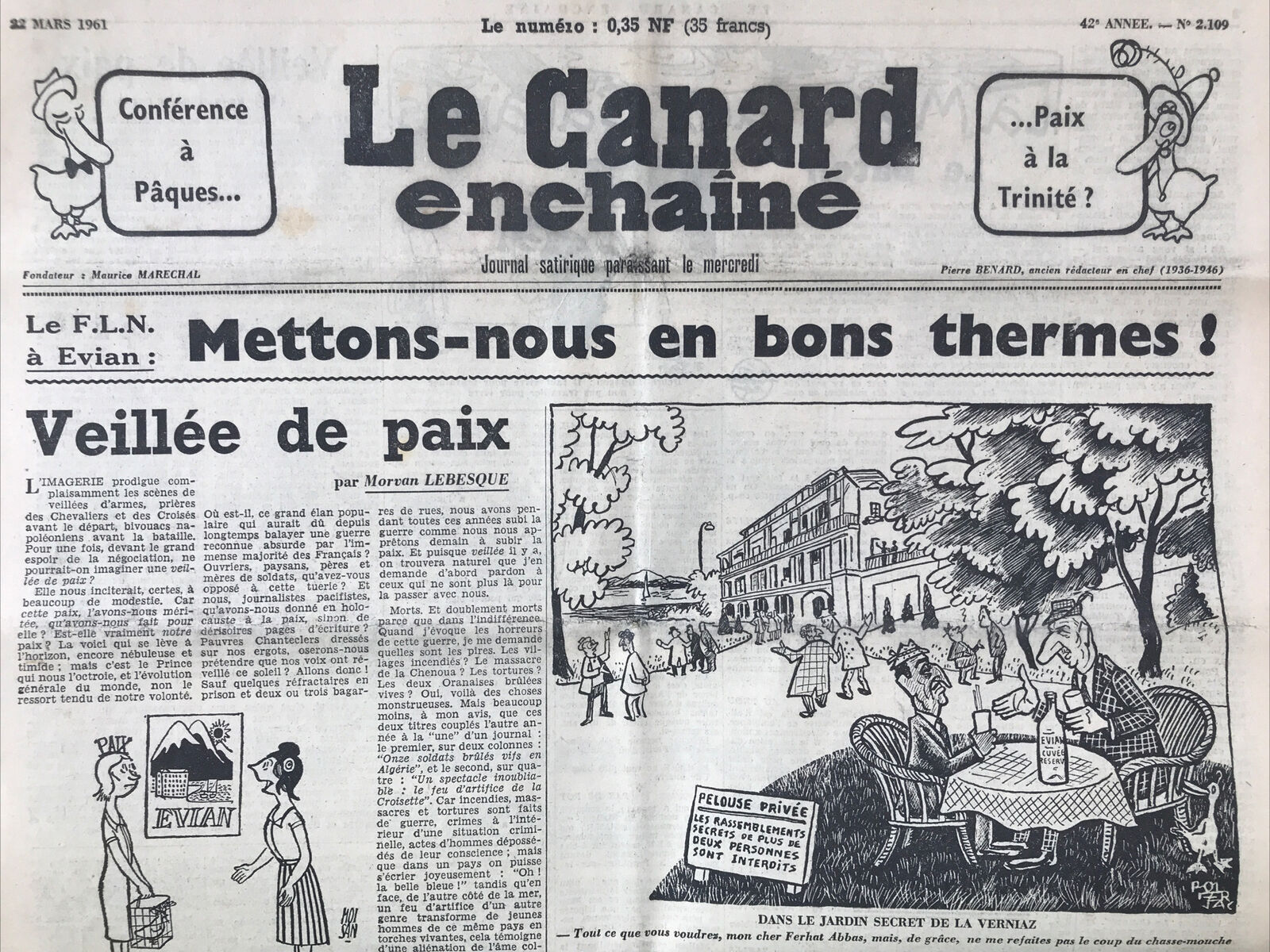 Couac ! | Acheter un Canard | Vente d'Anciens Journaux du Canard Enchaîné. Des Journaux Satiriques de Collection, Historiques & Authentiques de 1916 à 2004 ! | 2109