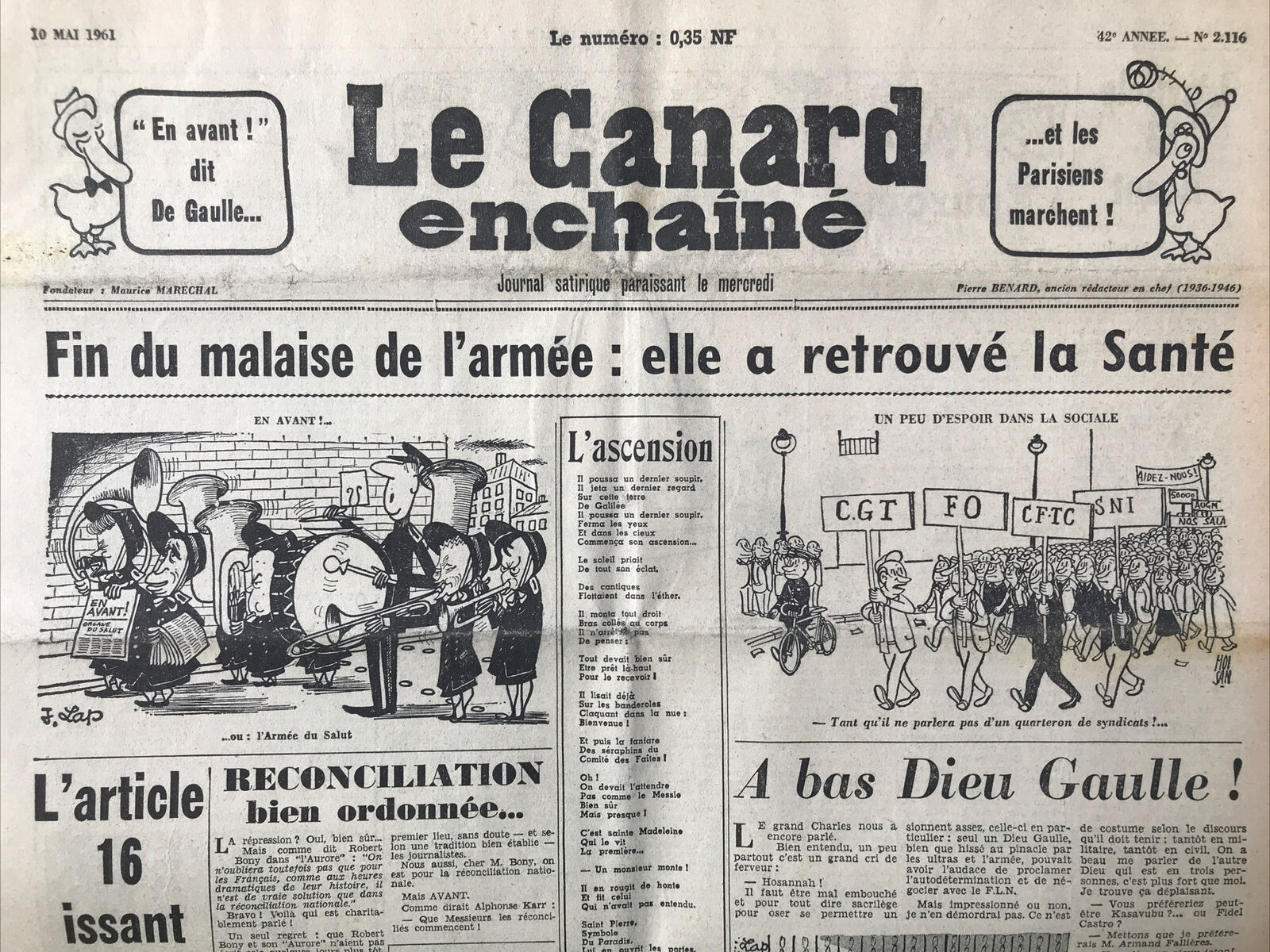 Couac ! | Acheter un Canard | Vente d'Anciens Journaux du Canard Enchaîné. Des Journaux Satiriques de Collection, Historiques & Authentiques de 1916 à 2004 ! | 2116