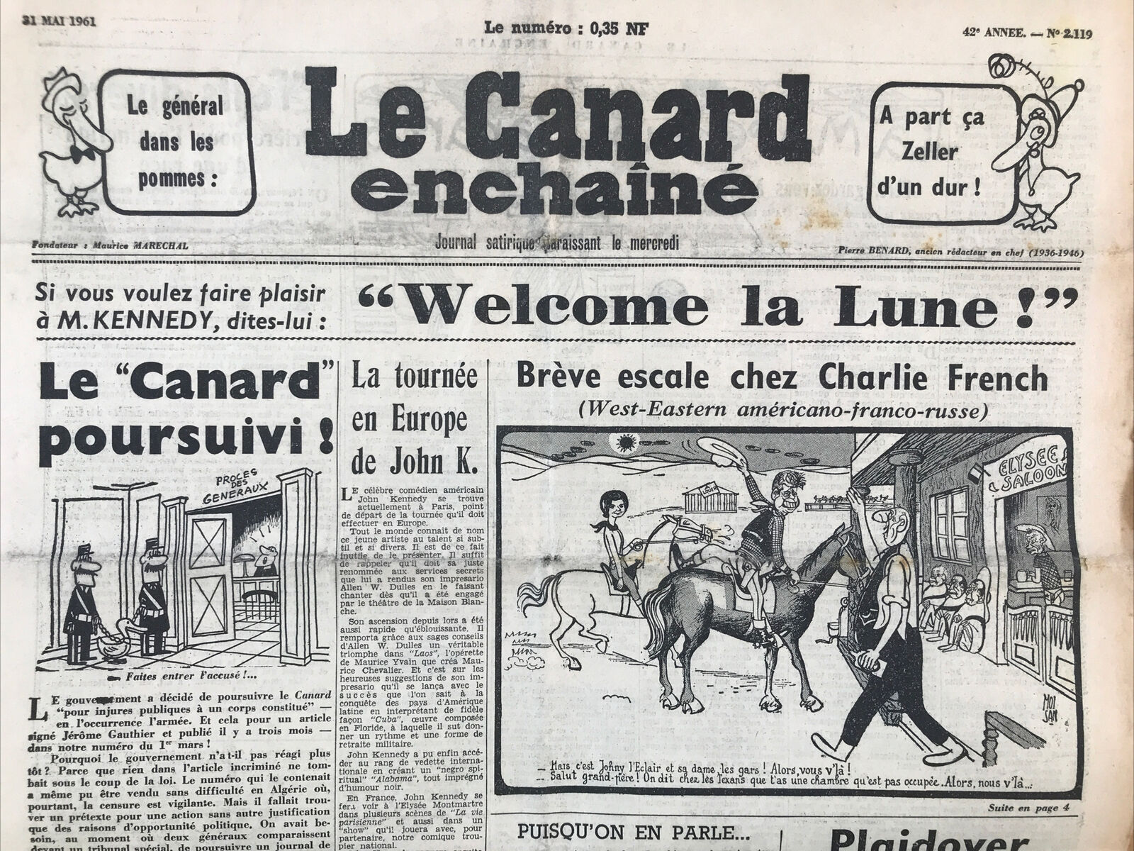 Couac ! | Acheter un Canard | Vente d'Anciens Journaux du Canard Enchaîné. Des Journaux Satiriques de Collection, Historiques & Authentiques de 1916 à 2004 ! | 2119