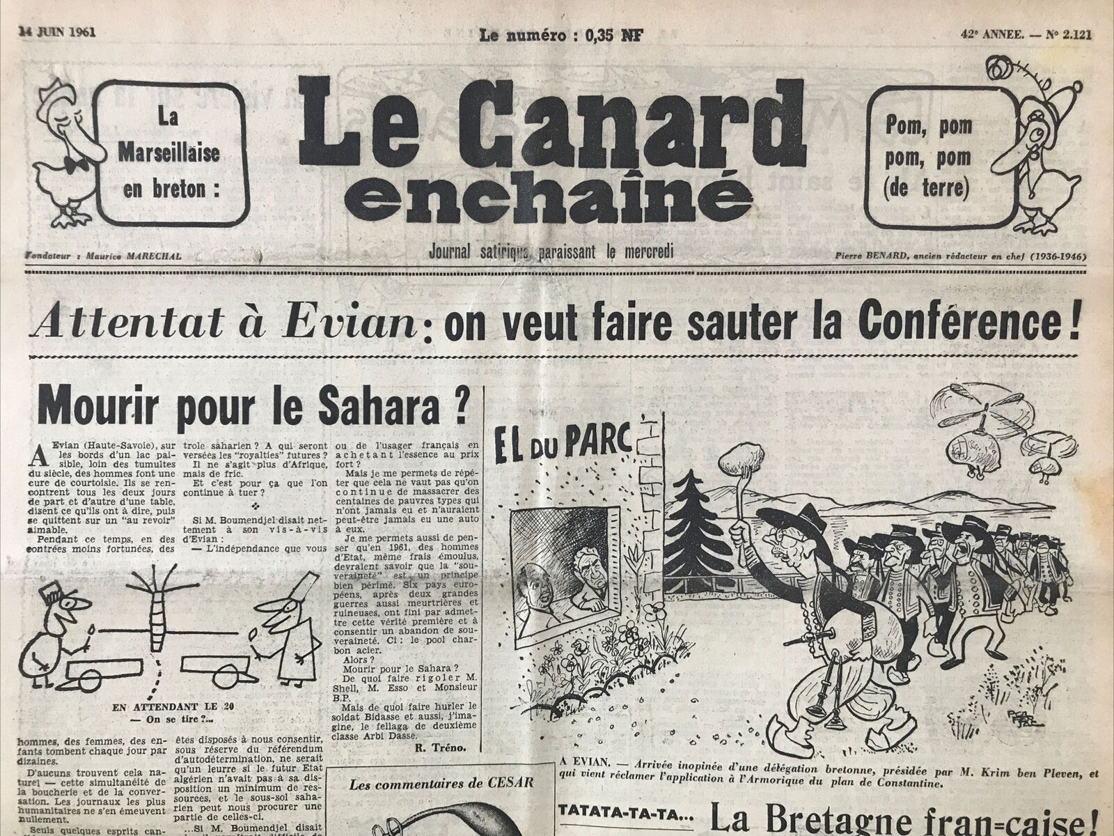 Couac ! | Acheter un Canard | Vente d'Anciens Journaux du Canard Enchaîné. Des Journaux Satiriques de Collection, Historiques & Authentiques de 1916 à 2004 ! | 2121