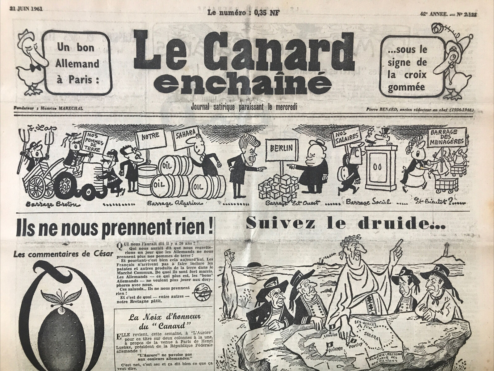 Couac ! | Acheter un Canard | Vente d'Anciens Journaux du Canard Enchaîné. Des Journaux Satiriques de Collection, Historiques & Authentiques de 1916 à 2004 ! | 2122