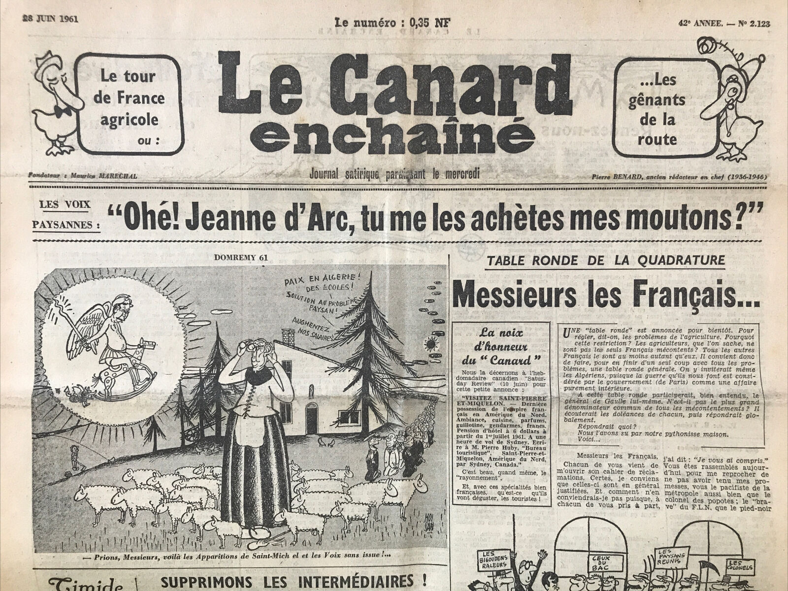 Couac ! | Acheter un Canard | Vente d'Anciens Journaux du Canard Enchaîné. Des Journaux Satiriques de Collection, Historiques & Authentiques de 1916 à 2004 ! | 2123