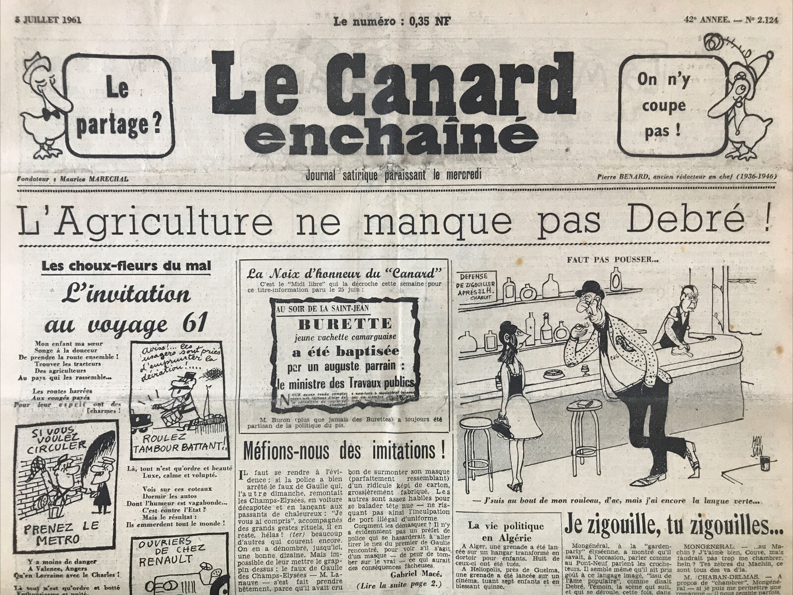 Couac ! | Acheter un Canard | Vente d'Anciens Journaux du Canard Enchaîné. Des Journaux Satiriques de Collection, Historiques & Authentiques de 1916 à 2004 ! | 2124