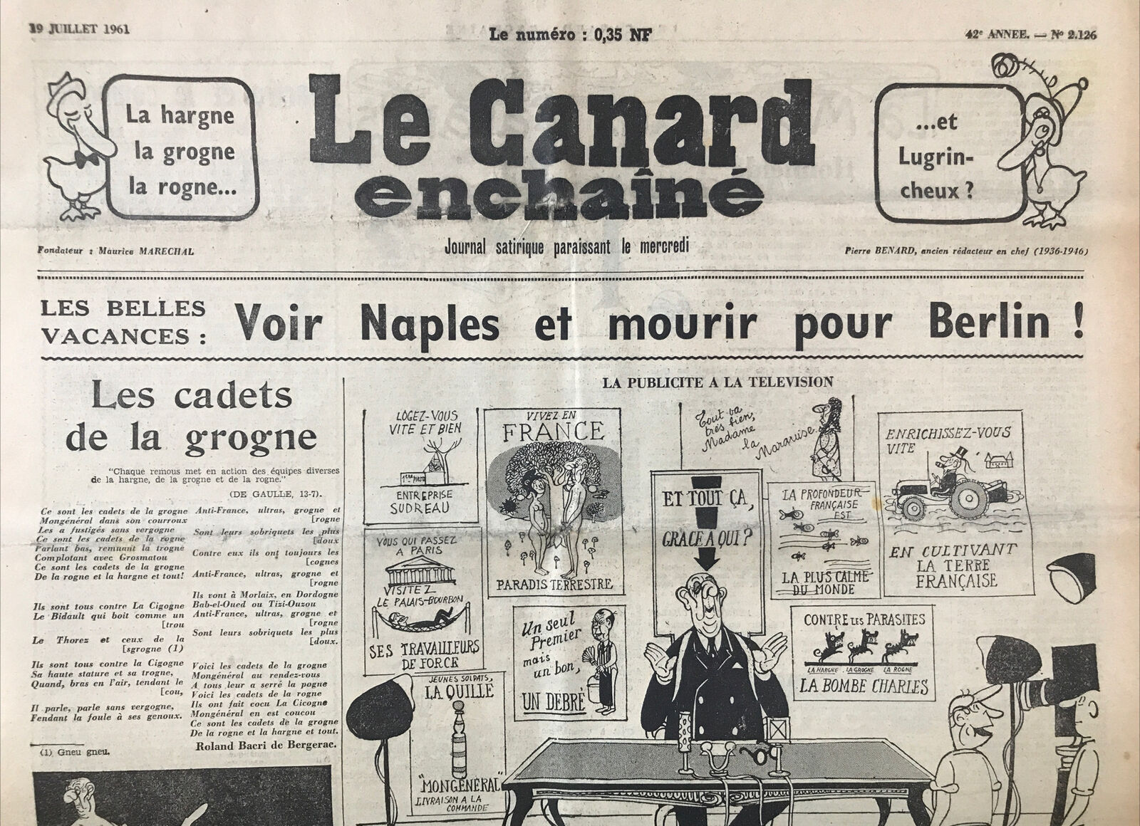 Couac ! | Acheter un Canard | Vente d'Anciens Journaux du Canard Enchaîné. Des Journaux Satiriques de Collection, Historiques & Authentiques de 1916 à 2004 ! | 2126