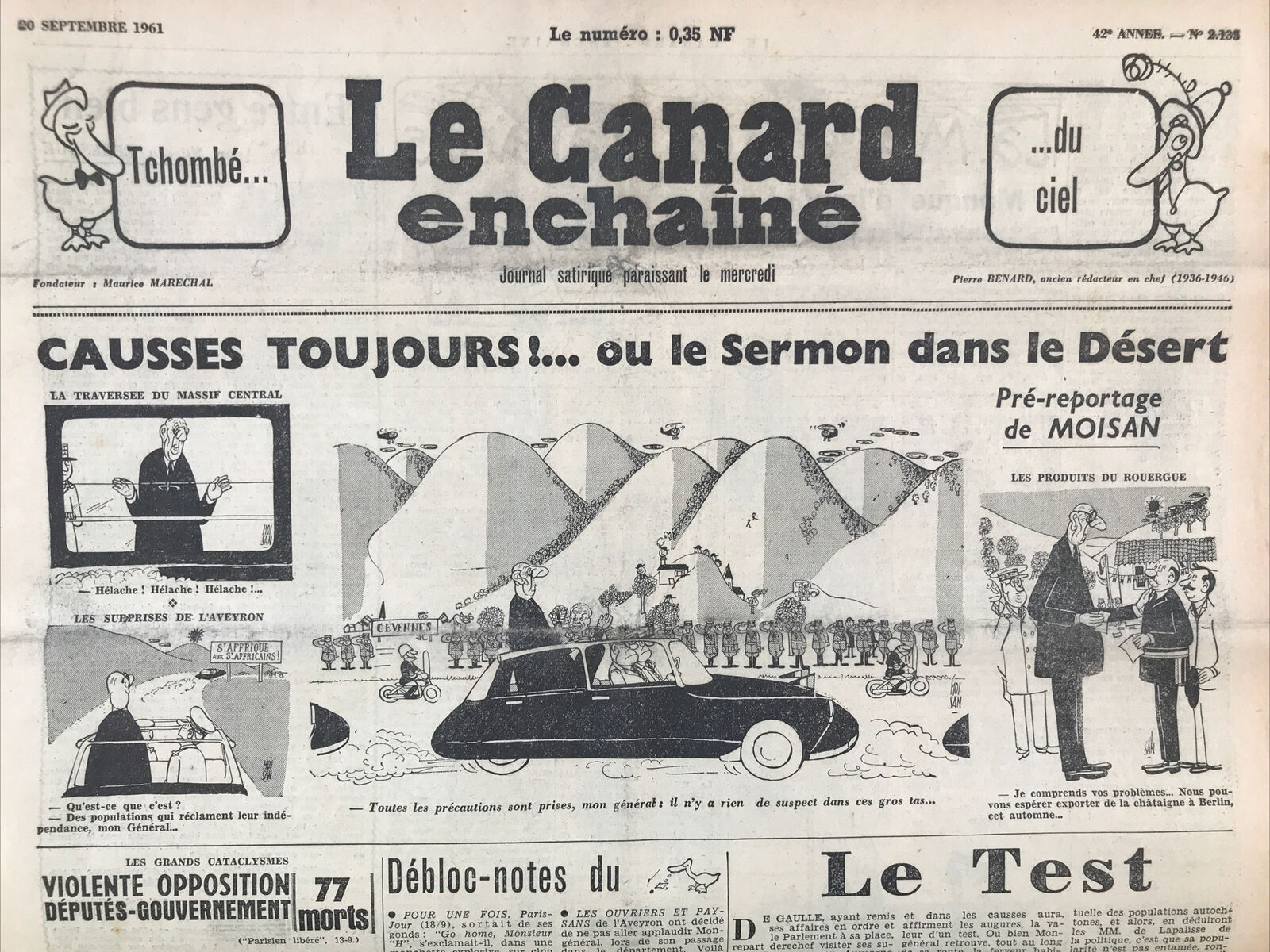 Couac ! | Acheter un Canard | Vente d'Anciens Journaux du Canard Enchaîné. Des Journaux Satiriques de Collection, Historiques & Authentiques de 1916 à 2004 ! | 2135