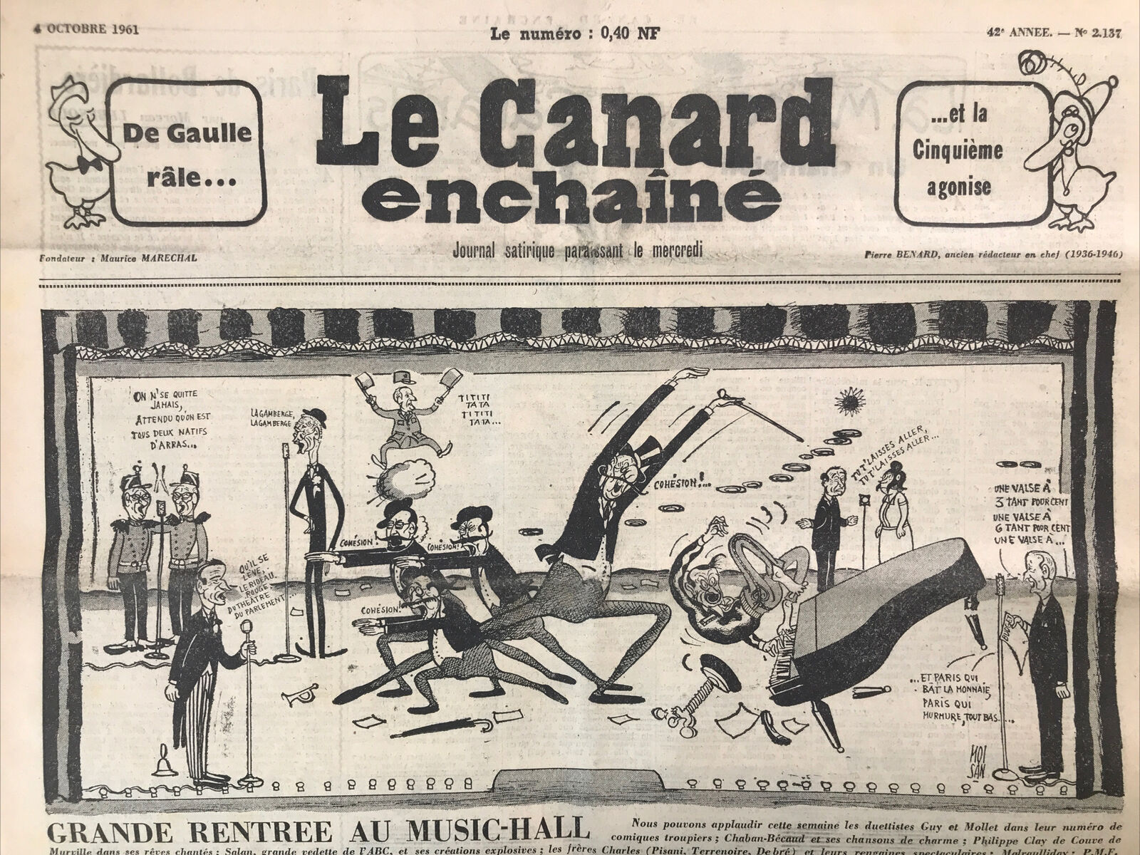 Couac ! | Acheter un Canard | Vente d'Anciens Journaux du Canard Enchaîné. Des Journaux Satiriques de Collection, Historiques & Authentiques de 1916 à 2004 ! | 2137