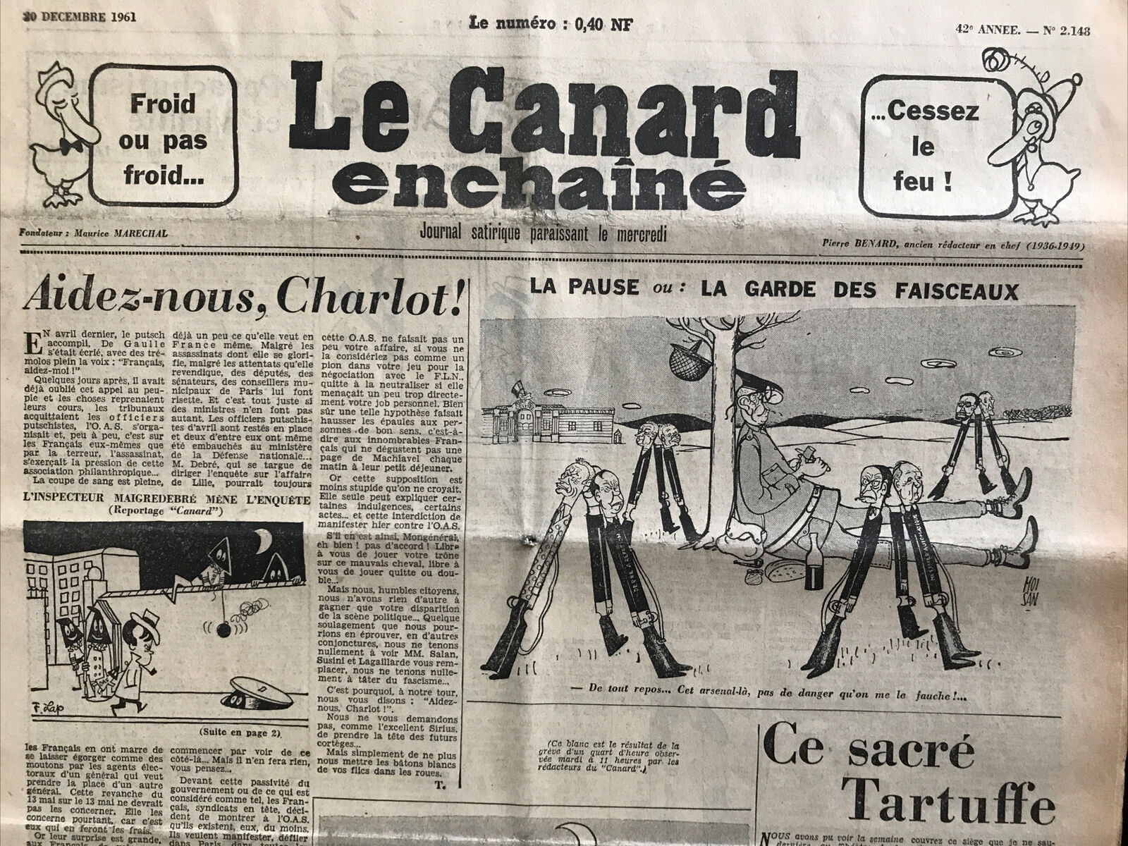 Couac ! | Acheter un Canard | Vente d'Anciens Journaux du Canard Enchaîné. Des Journaux Satiriques de Collection, Historiques & Authentiques de 1916 à 2004 ! | 2148