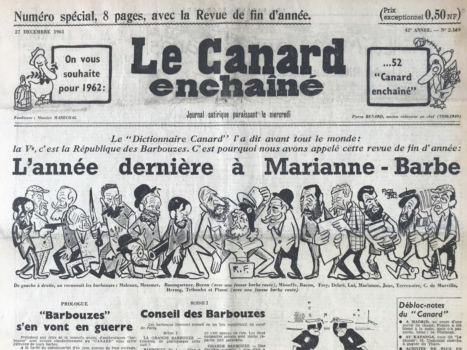 Couac ! | Acheter un Canard | Vente d'Anciens Journaux du Canard Enchaîné. Des Journaux Satiriques de Collection, Historiques & Authentiques de 1916 à 2004 ! | 2149 1 e1708197037617