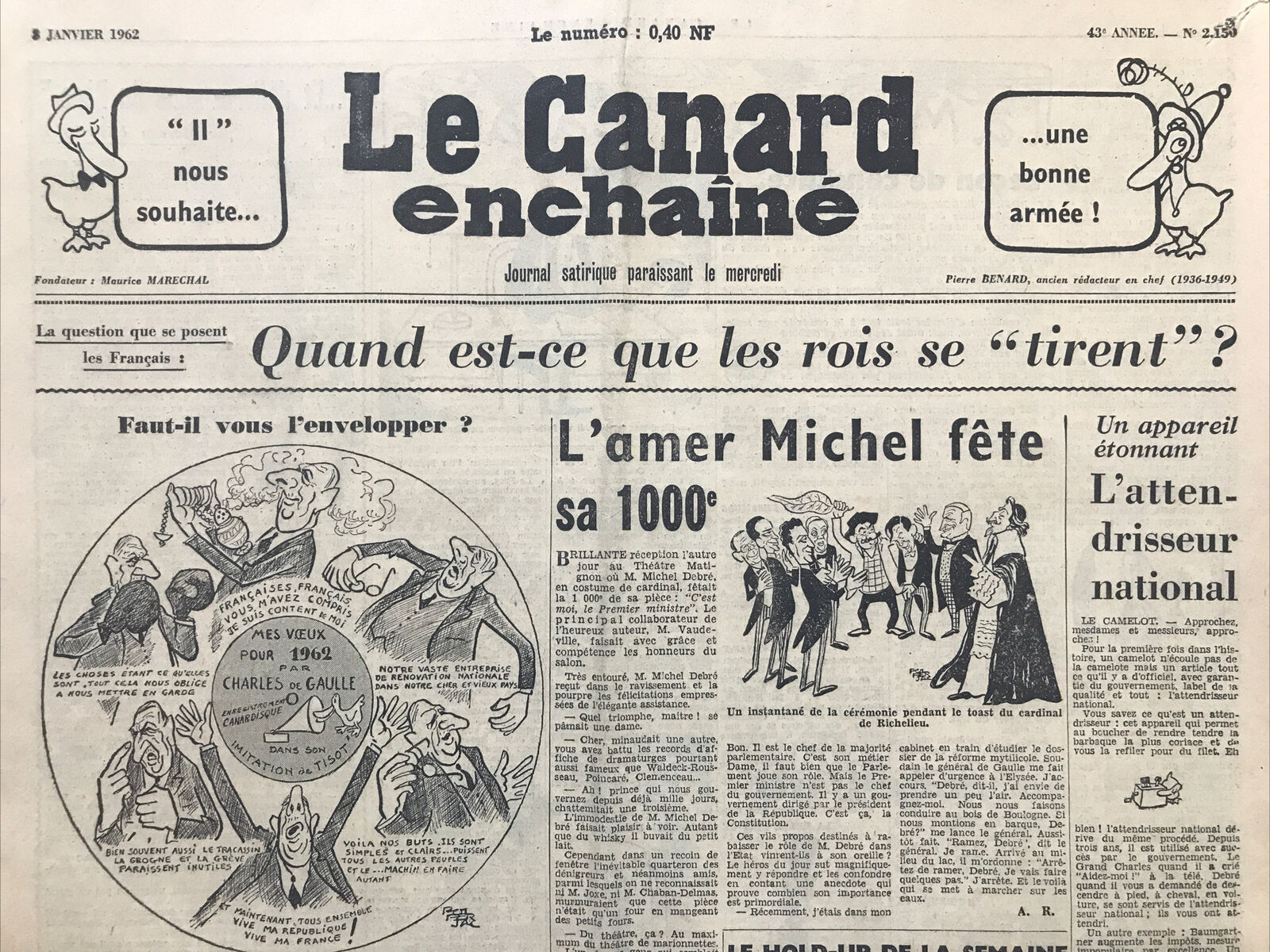 Couac ! | Acheter un Canard | Vente d'Anciens Journaux du Canard Enchaîné. Des Journaux Satiriques de Collection, Historiques & Authentiques de 1916 à 2004 ! | 2150