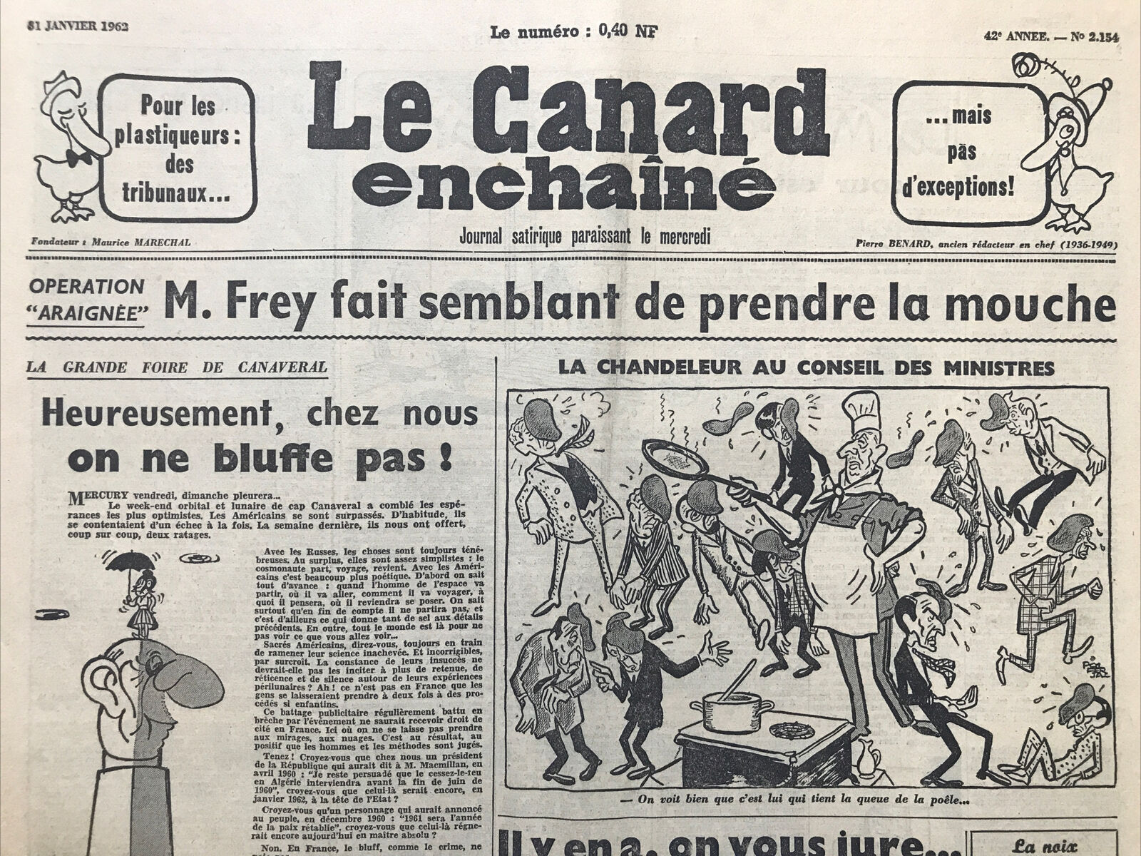 Couac ! | Acheter un Canard | Vente d'Anciens Journaux du Canard Enchaîné. Des Journaux Satiriques de Collection, Historiques & Authentiques de 1916 à 2004 ! | 2154