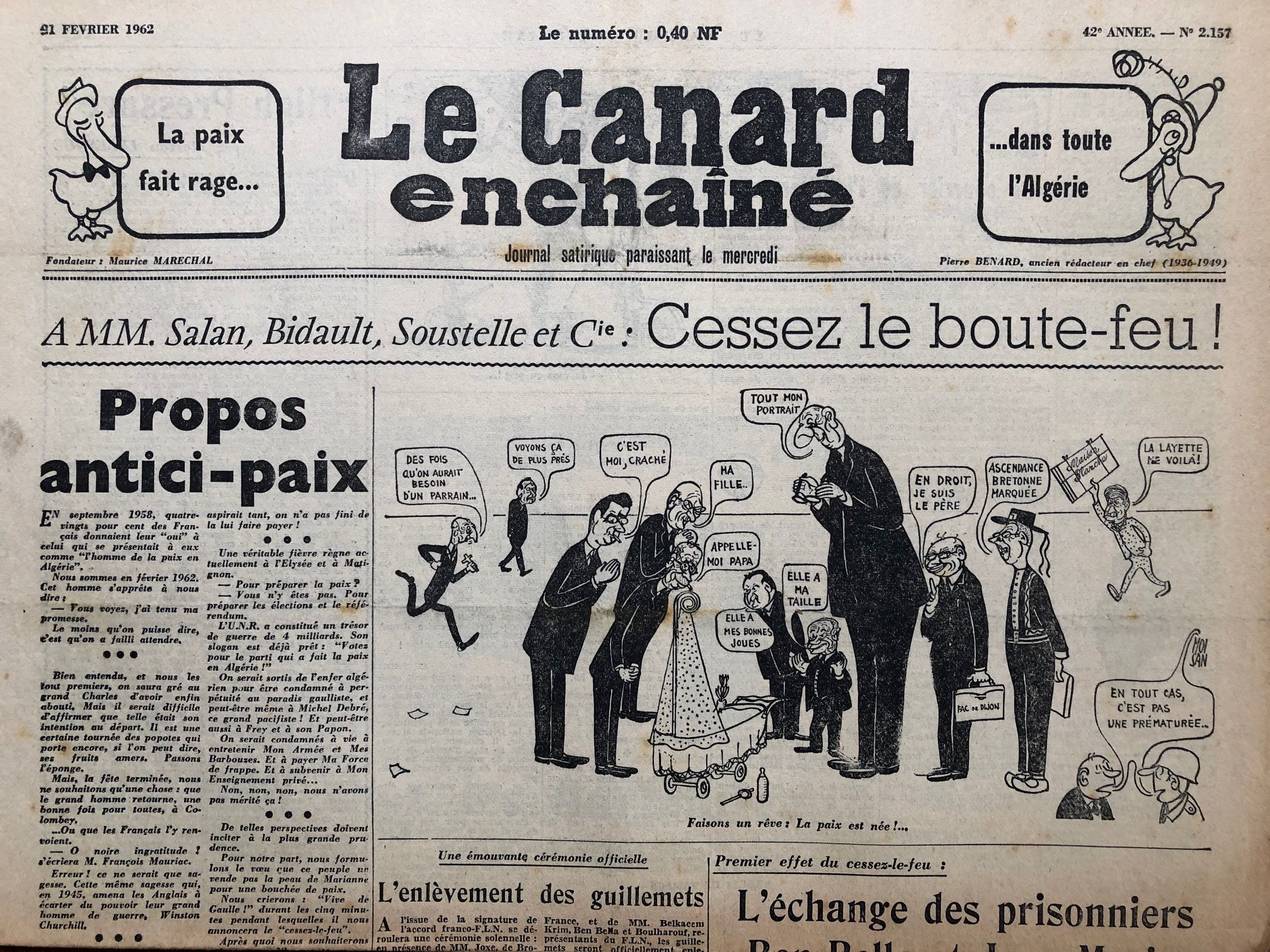 Couac ! | Acheter un Canard | Vente d'Anciens Journaux du Canard Enchaîné. Des Journaux Satiriques de Collection, Historiques & Authentiques de 1916 à 2004 ! | 2157 1