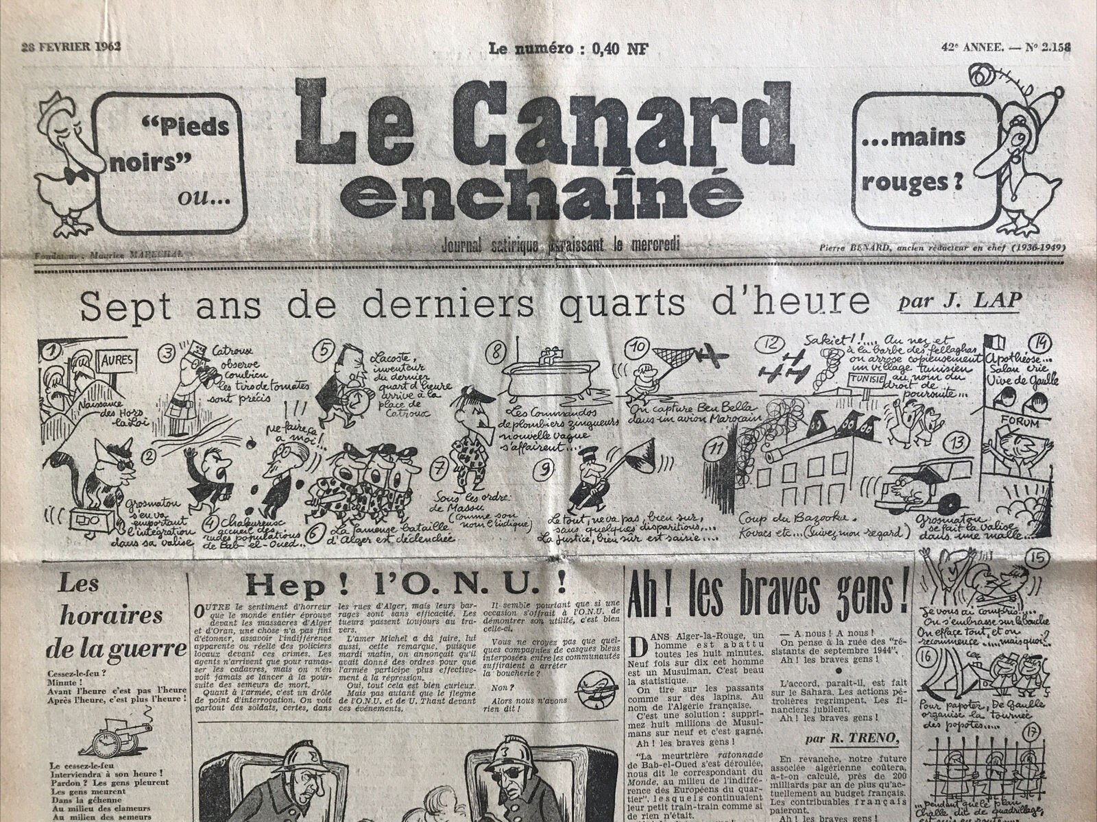 Couac ! | Acheter un Canard | Vente d'Anciens Journaux du Canard Enchaîné. Des Journaux Satiriques de Collection, Historiques & Authentiques de 1916 à 2004 ! | 2158