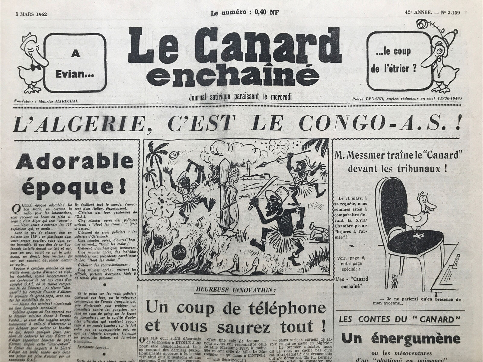 Couac ! | Acheter un Canard | Vente d'Anciens Journaux du Canard Enchaîné. Des Journaux Satiriques de Collection, Historiques & Authentiques de 1916 à 2004 ! | 2159