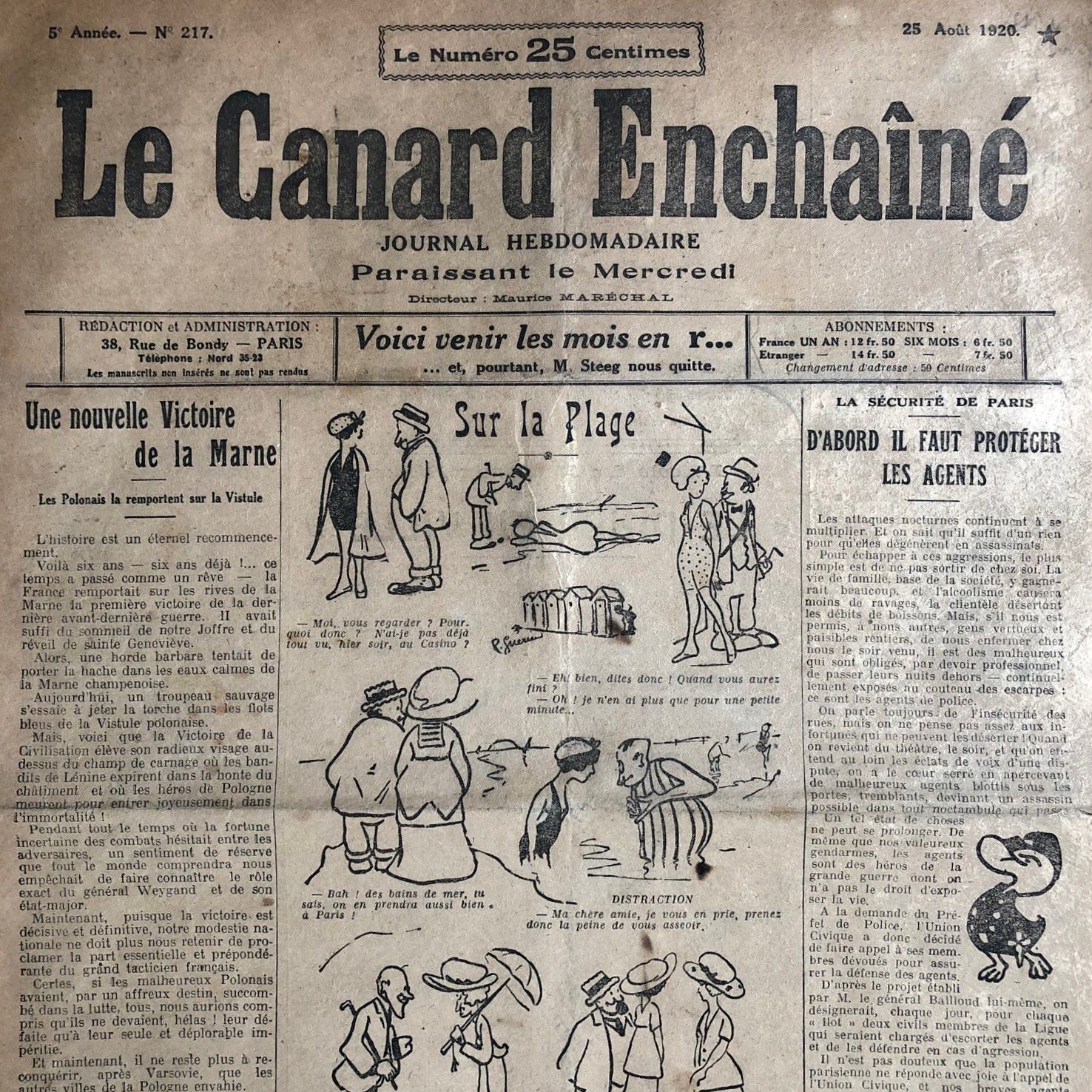 Couac ! | Acheter un Canard | Vente d'Anciens Journaux du Canard Enchaîné. Des Journaux Satiriques de Collection, Historiques & Authentiques de 1916 à 2004 ! | 217