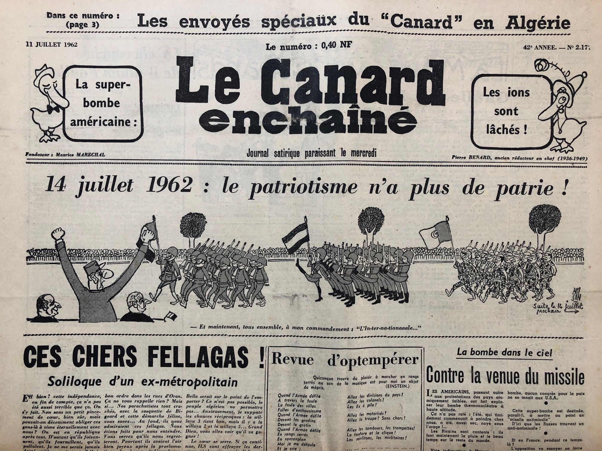 Couac ! | Acheter un Canard | Vente d'Anciens Journaux du Canard Enchaîné. Des Journaux Satiriques de Collection, Historiques & Authentiques de 1916 à 2004 ! | 2177 1