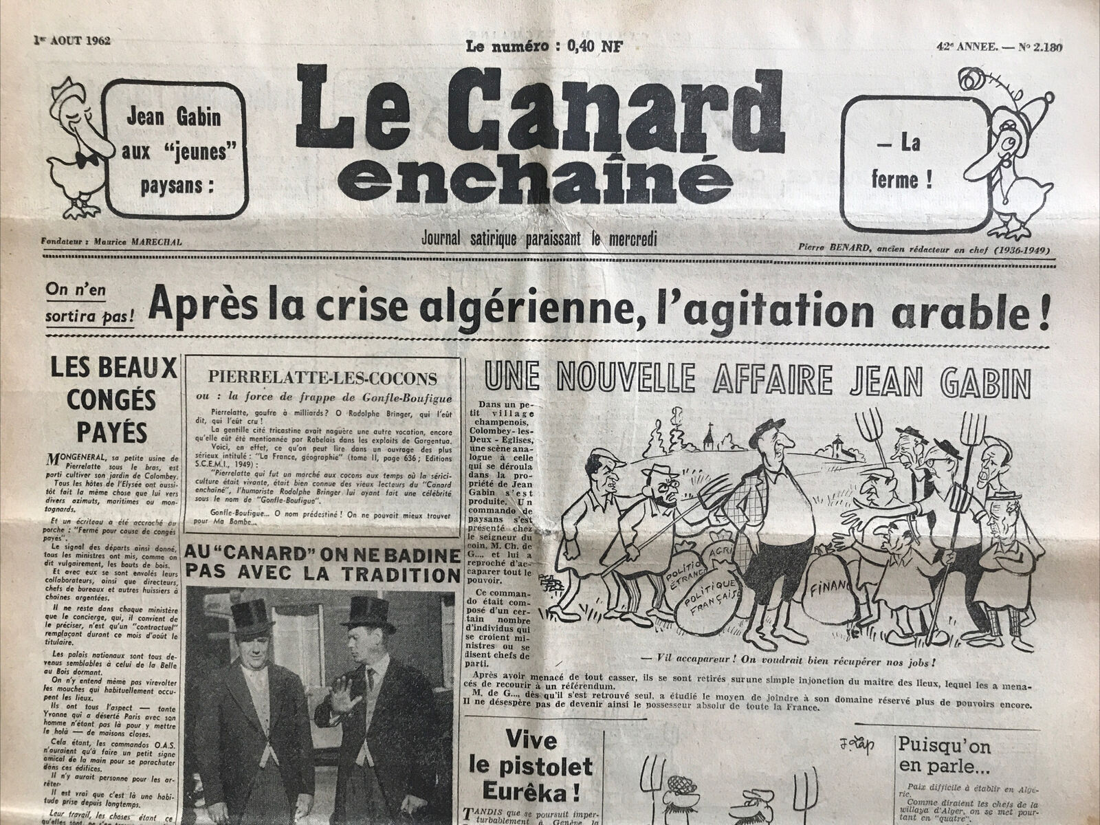 Couac ! | Acheter un Canard | Vente d'Anciens Journaux du Canard Enchaîné. Des Journaux Satiriques de Collection, Historiques & Authentiques de 1916 à 2004 ! | 2180