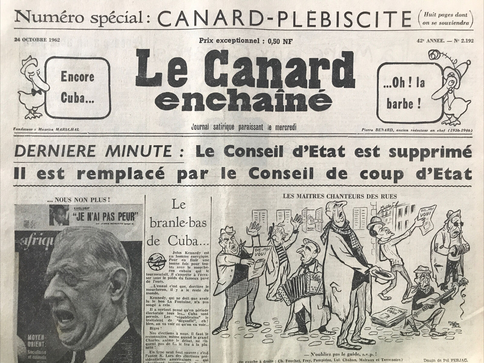 Couac ! | Acheter un Canard | Vente d'Anciens Journaux du Canard Enchaîné. Des Journaux Satiriques de Collection, Historiques & Authentiques de 1916 à 2004 ! | 2192