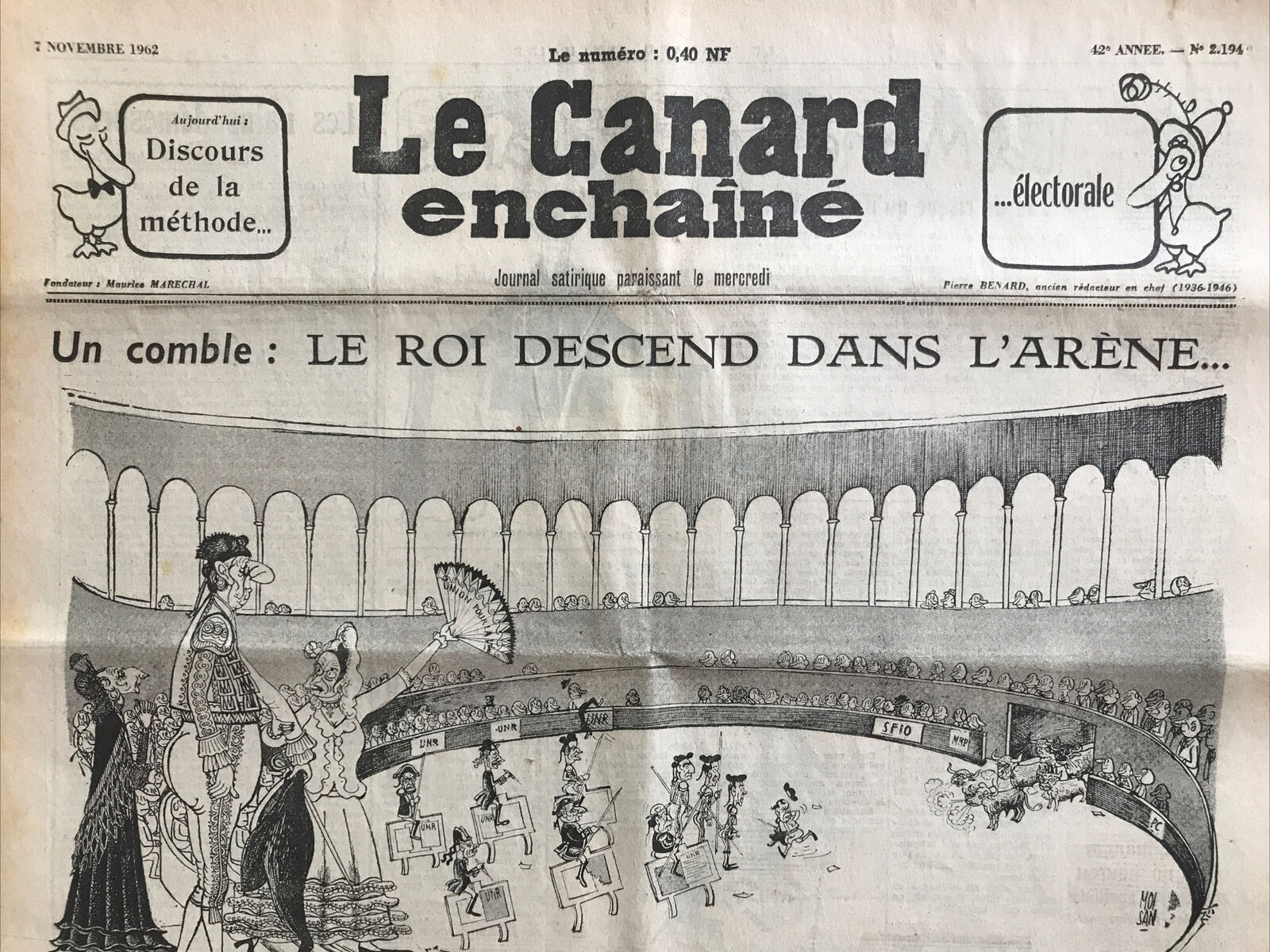 Couac ! | Acheter un Canard | Vente d'Anciens Journaux du Canard Enchaîné. Des Journaux Satiriques de Collection, Historiques & Authentiques de 1916 à 2004 ! | 2194