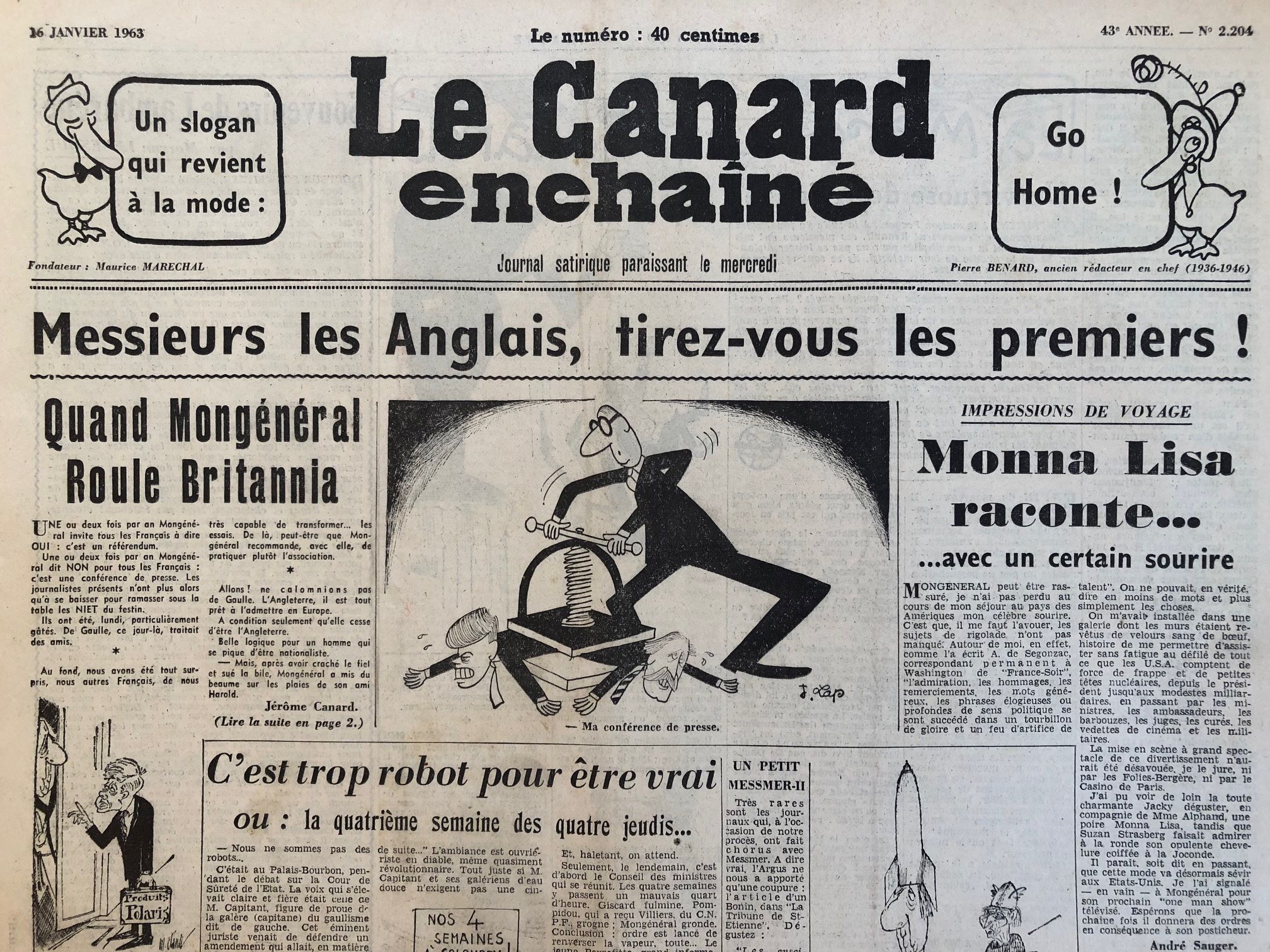 Couac ! | Acheter un Canard | Vente d'Anciens Journaux du Canard Enchaîné. Des Journaux Satiriques de Collection, Historiques & Authentiques de 1916 à 2004 ! | 2204 1