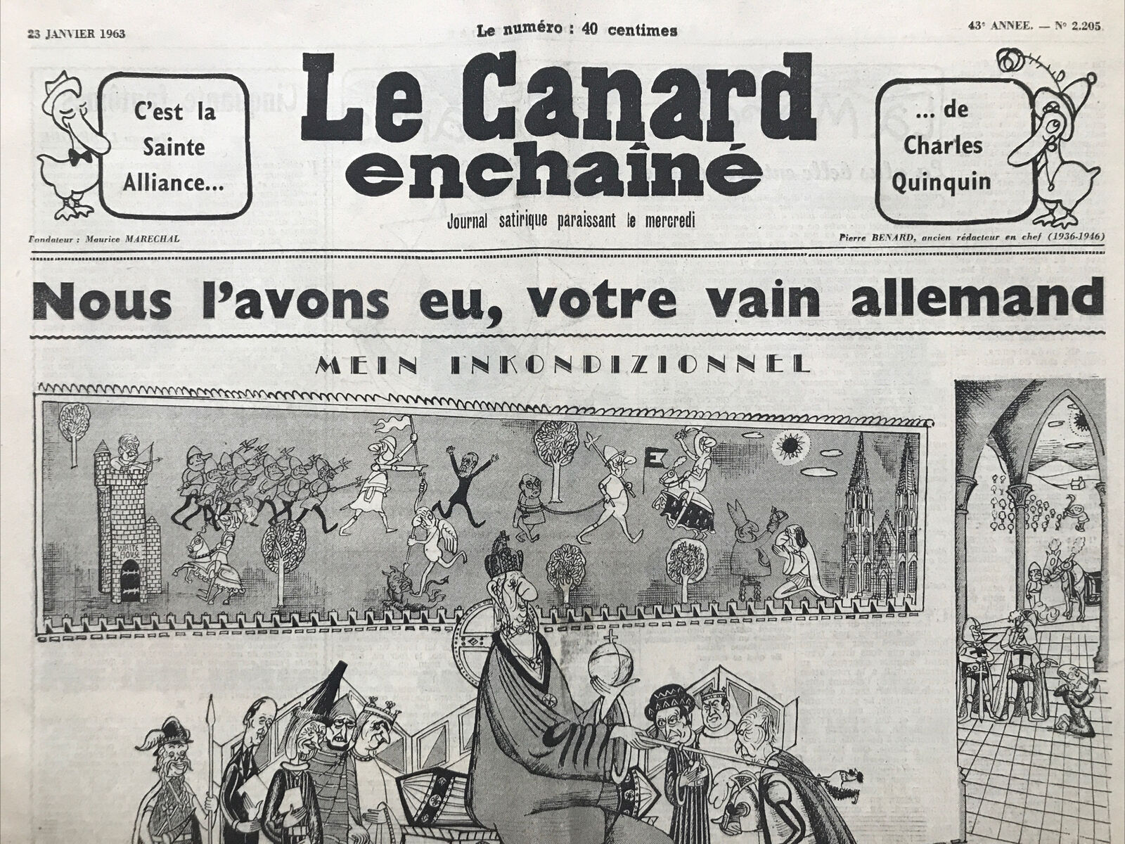 Couac ! | Acheter un Canard | Vente d'Anciens Journaux du Canard Enchaîné. Des Journaux Satiriques de Collection, Historiques & Authentiques de 1916 à 2004 ! | 2205