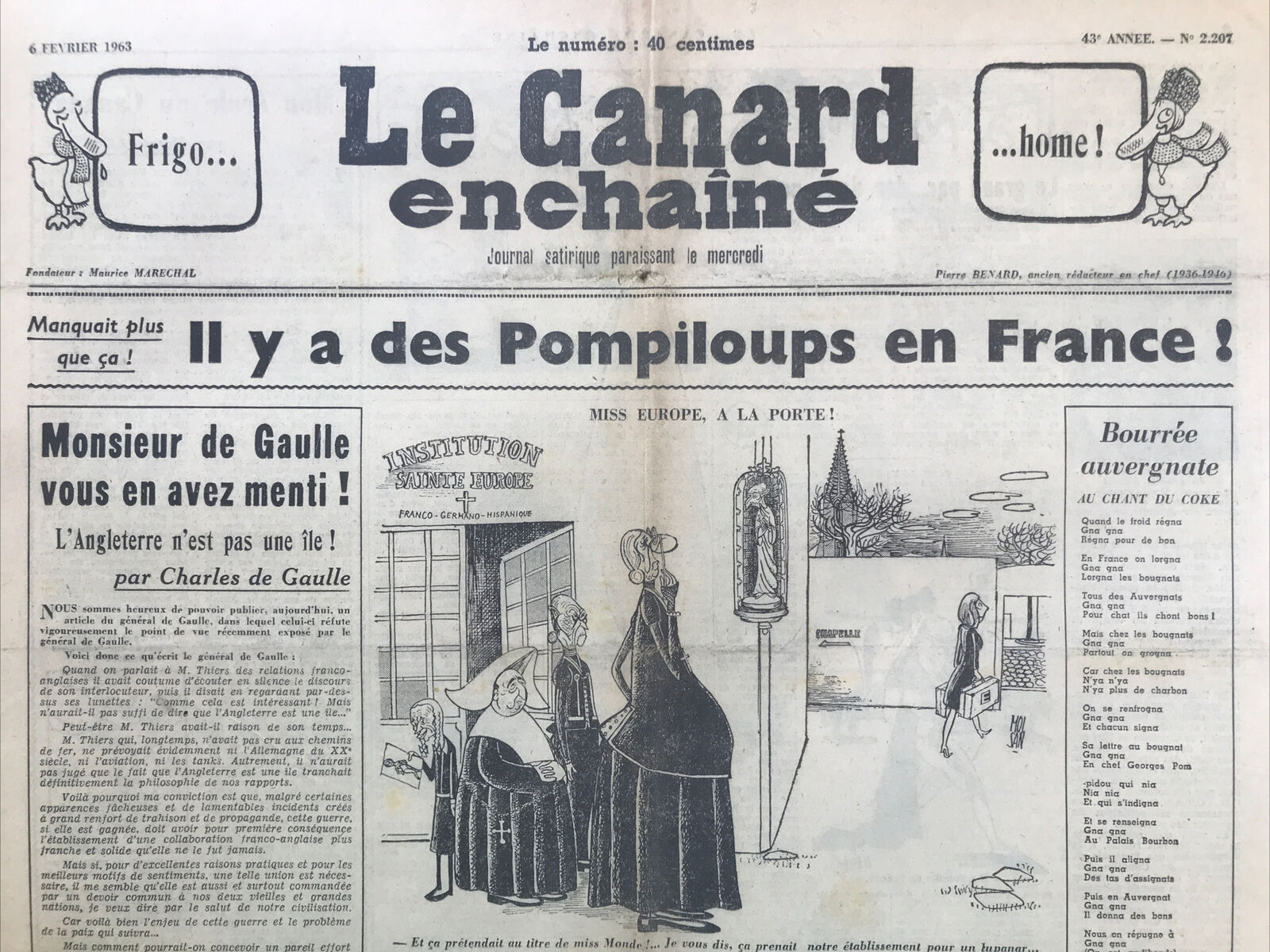 Couac ! | Acheter un Canard | Vente d'Anciens Journaux du Canard Enchaîné. Des Journaux Satiriques de Collection, Historiques & Authentiques de 1916 à 2004 ! | 2207