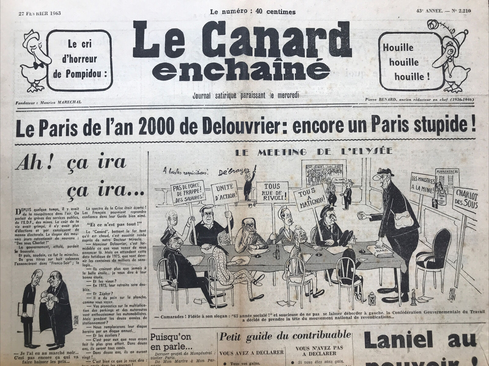 Couac ! | Acheter un Canard | Vente d'Anciens Journaux du Canard Enchaîné. Des Journaux Satiriques de Collection, Historiques & Authentiques de 1916 à 2004 ! | 2210