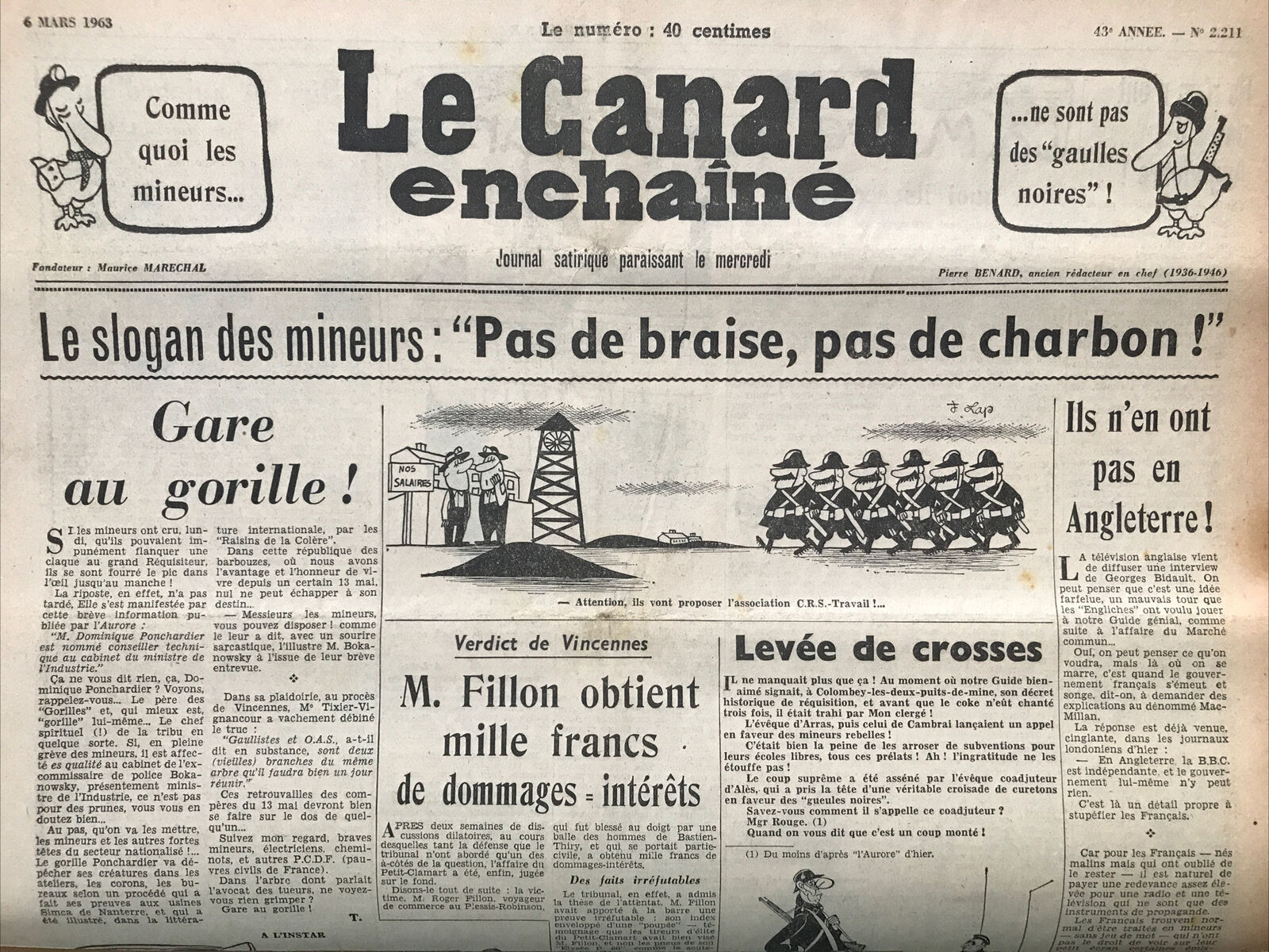 Couac ! | Acheter un Canard | Vente d'Anciens Journaux du Canard Enchaîné. Des Journaux Satiriques de Collection, Historiques & Authentiques de 1916 à 2004 ! | 2211