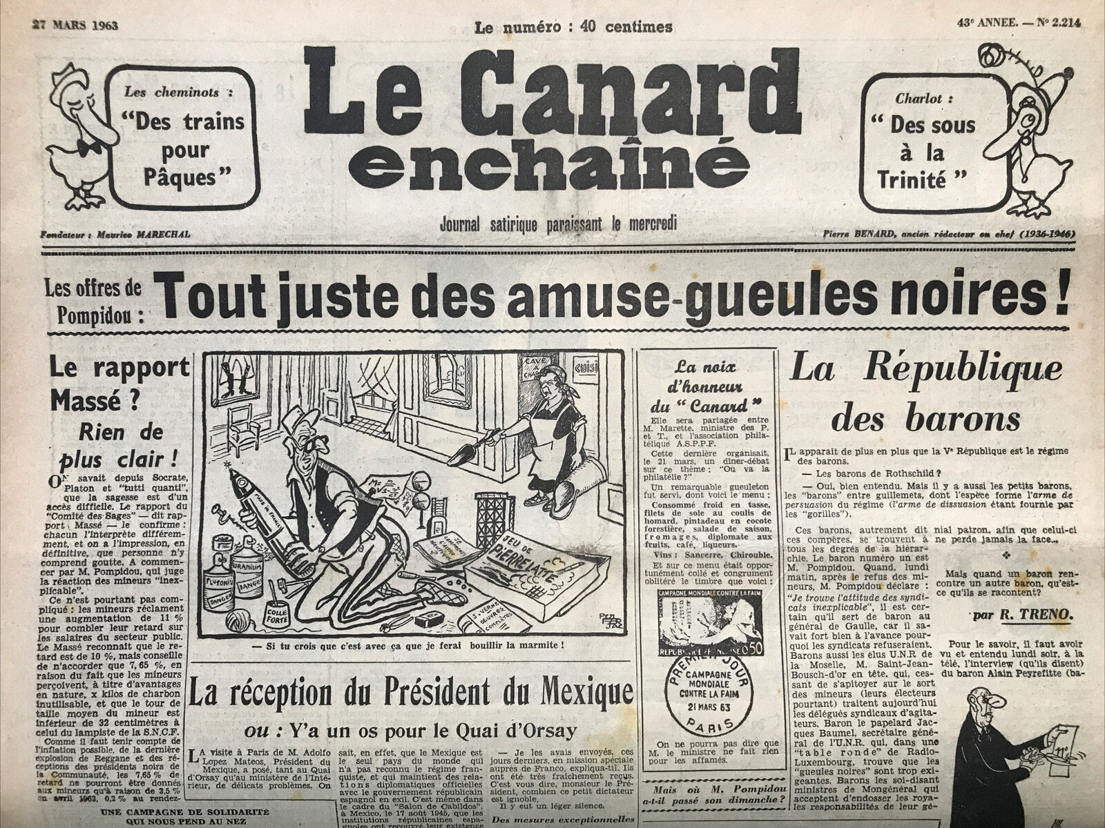 Couac ! | Acheter un Canard | Vente d'Anciens Journaux du Canard Enchaîné. Des Journaux Satiriques de Collection, Historiques & Authentiques de 1916 à 2004 ! | 2214