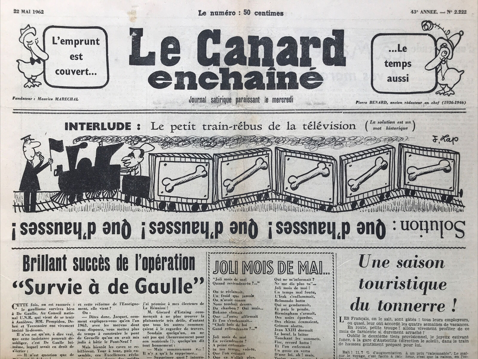 Couac ! | Acheter un Canard | Vente d'Anciens Journaux du Canard Enchaîné. Des Journaux Satiriques de Collection, Historiques & Authentiques de 1916 à 2004 ! | 2222