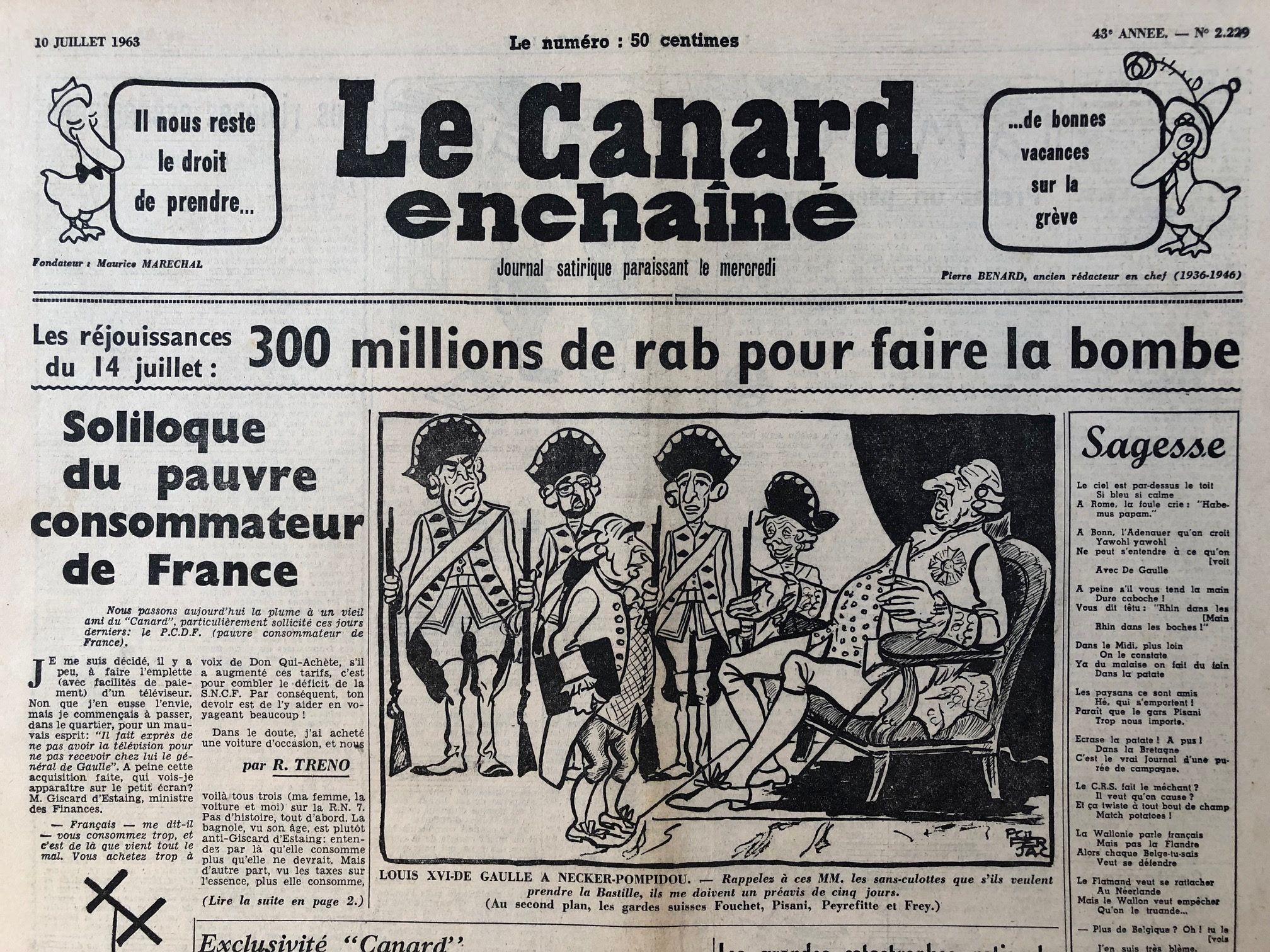 Couac ! | Acheter un Canard | Vente d'Anciens Journaux du Canard Enchaîné. Des Journaux Satiriques de Collection, Historiques & Authentiques de 1916 à 2004 ! | 2229 1