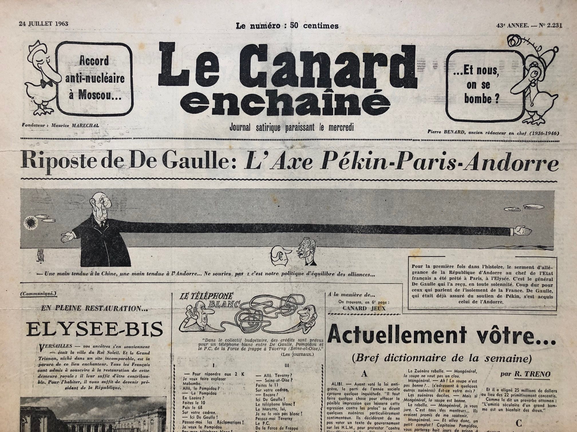 Couac ! | Acheter un Canard | Vente d'Anciens Journaux du Canard Enchaîné. Des Journaux Satiriques de Collection, Historiques & Authentiques de 1916 à 2004 ! | 2231 1