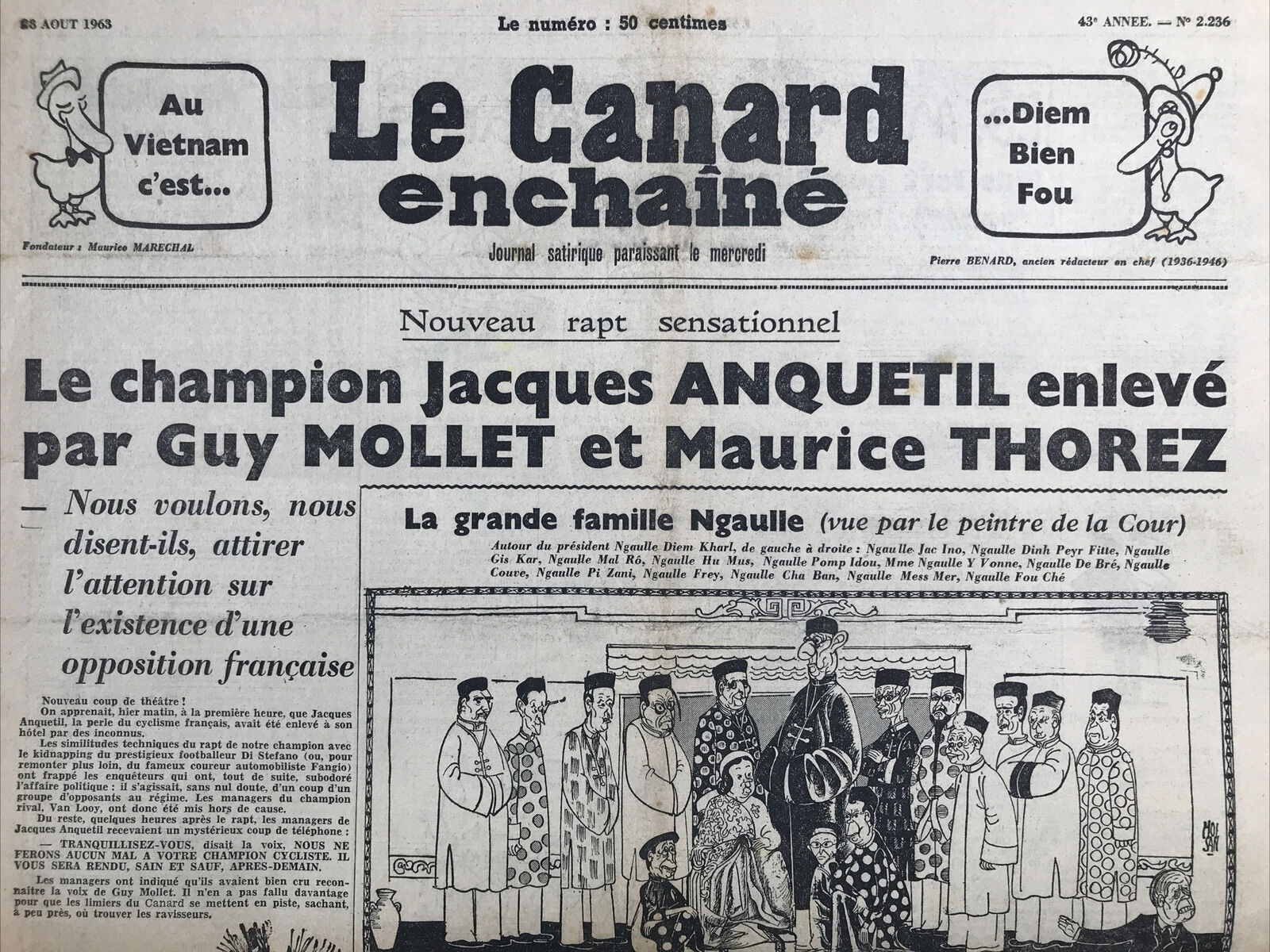 Couac ! | Acheter un Canard | Vente d'Anciens Journaux du Canard Enchaîné. Des Journaux Satiriques de Collection, Historiques & Authentiques de 1916 à 2004 ! | 2236