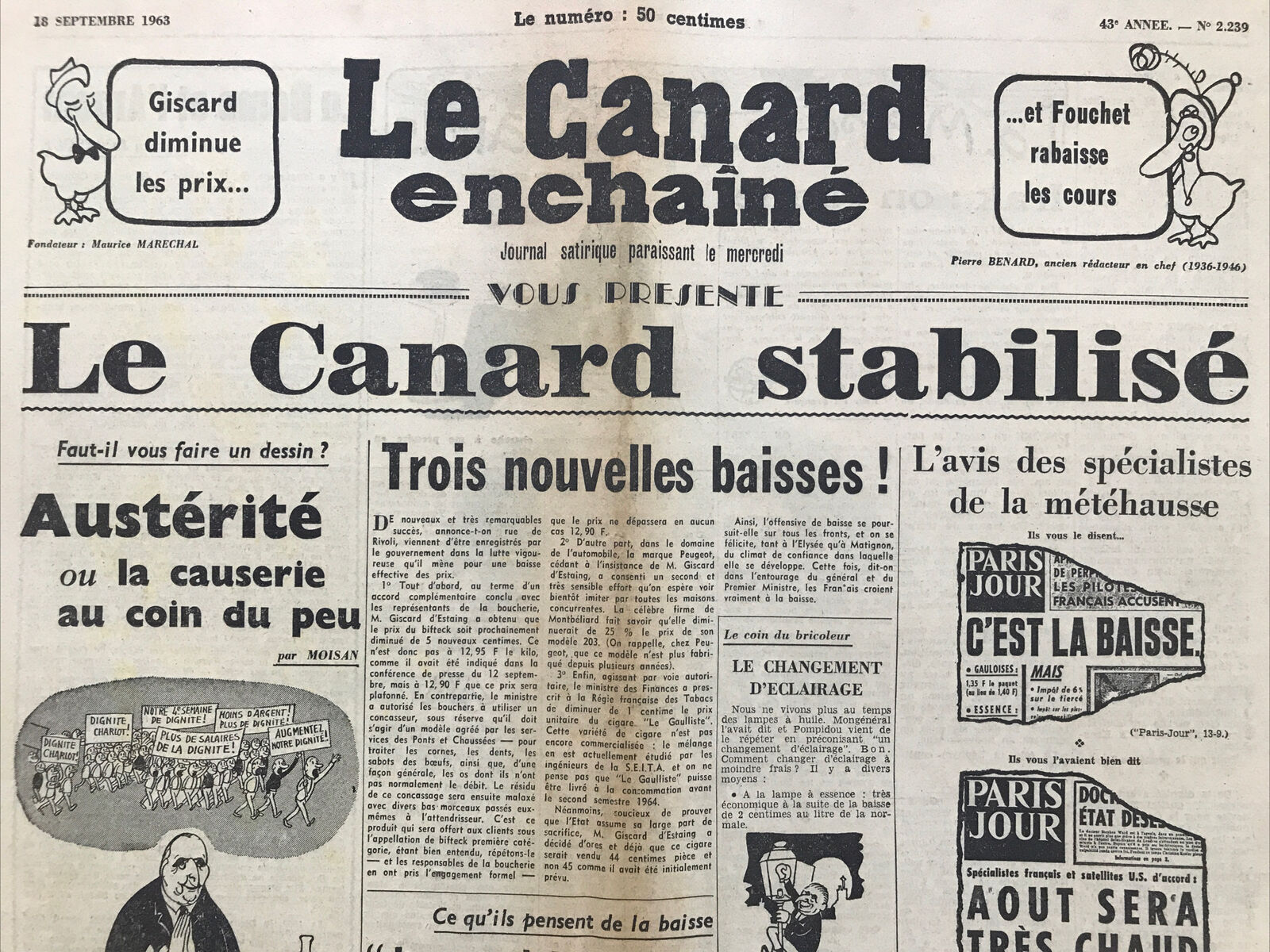 Couac ! | Acheter un Canard | Vente d'Anciens Journaux du Canard Enchaîné. Des Journaux Satiriques de Collection, Historiques & Authentiques de 1916 à 2004 ! | 2239