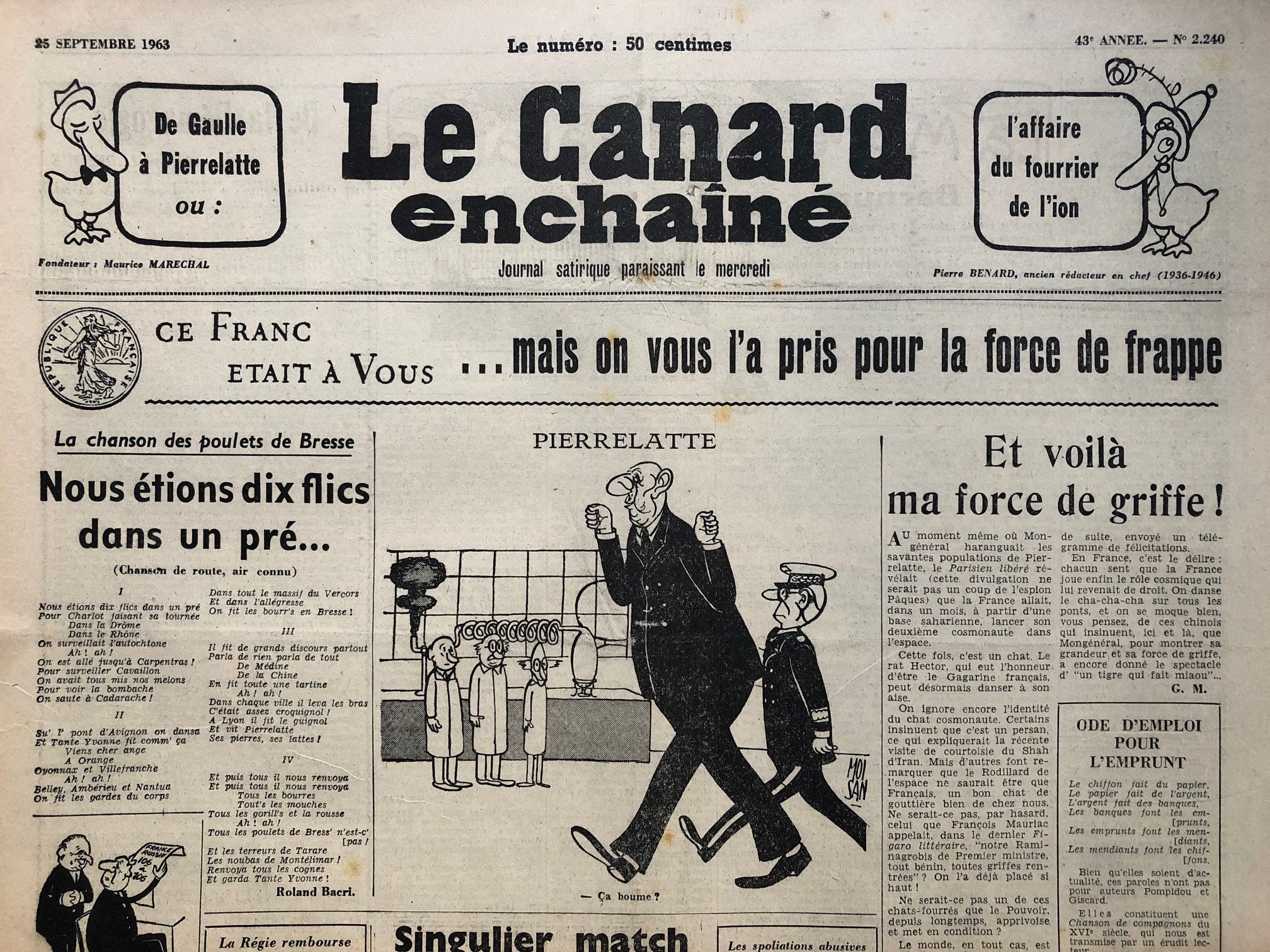 Couac ! | Acheter un Canard | Vente d'Anciens Journaux du Canard Enchaîné. Des Journaux Satiriques de Collection, Historiques & Authentiques de 1916 à 2004 ! | 2240 1