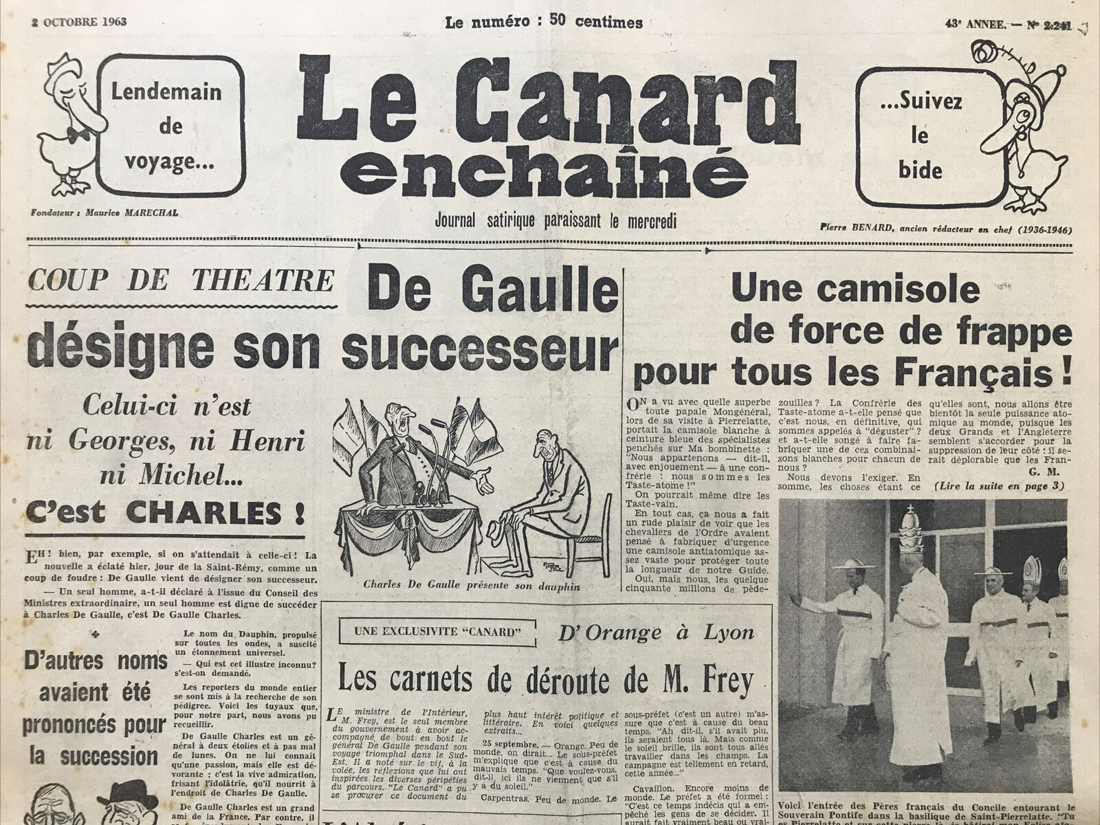 Couac ! | Acheter un Canard | Vente d'Anciens Journaux du Canard Enchaîné. Des Journaux Satiriques de Collection, Historiques & Authentiques de 1916 à 2004 ! | 2241