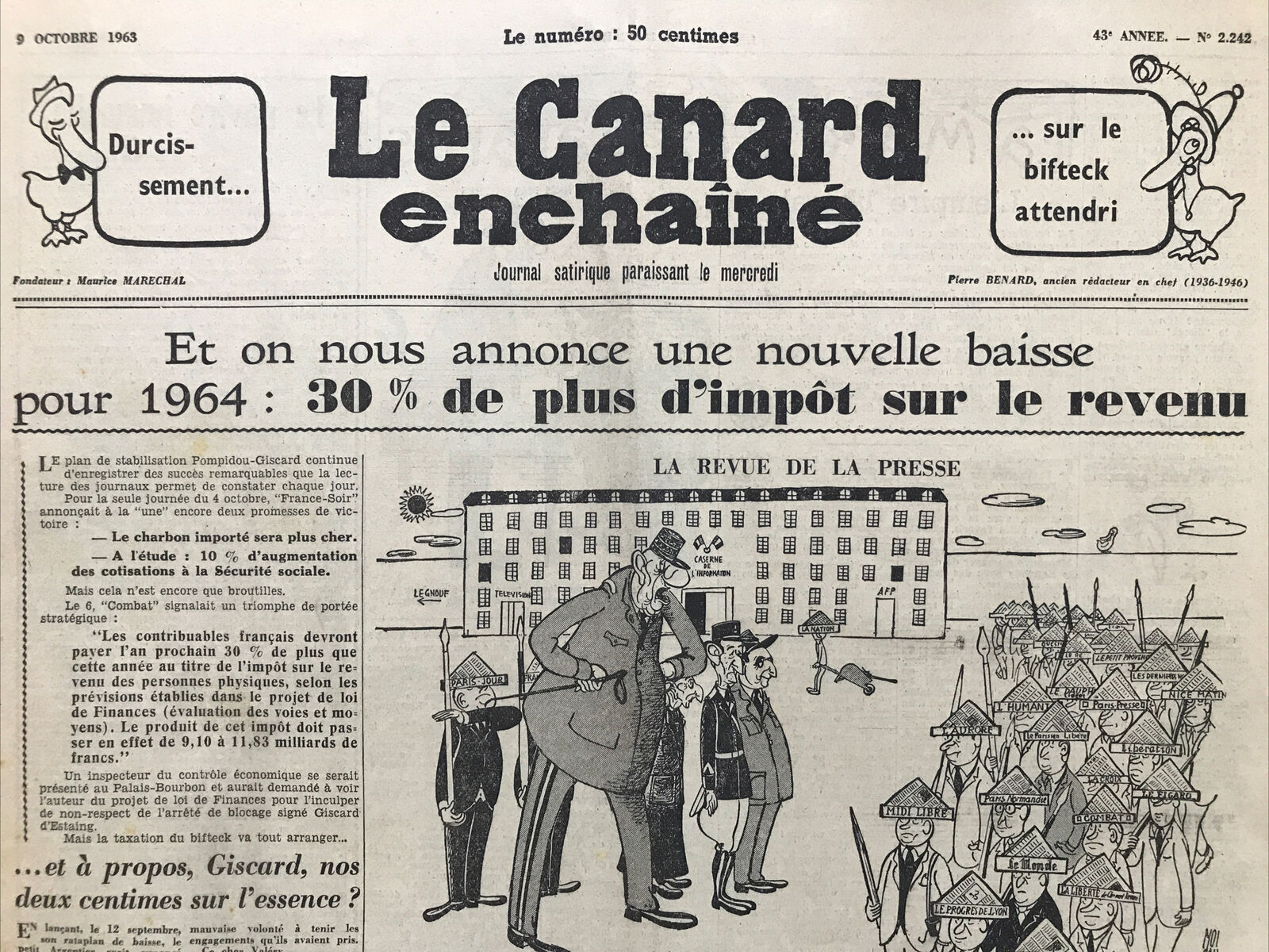 Couac ! | Acheter un Canard | Vente d'Anciens Journaux du Canard Enchaîné. Des Journaux Satiriques de Collection, Historiques & Authentiques de 1916 à 2004 ! | 2242