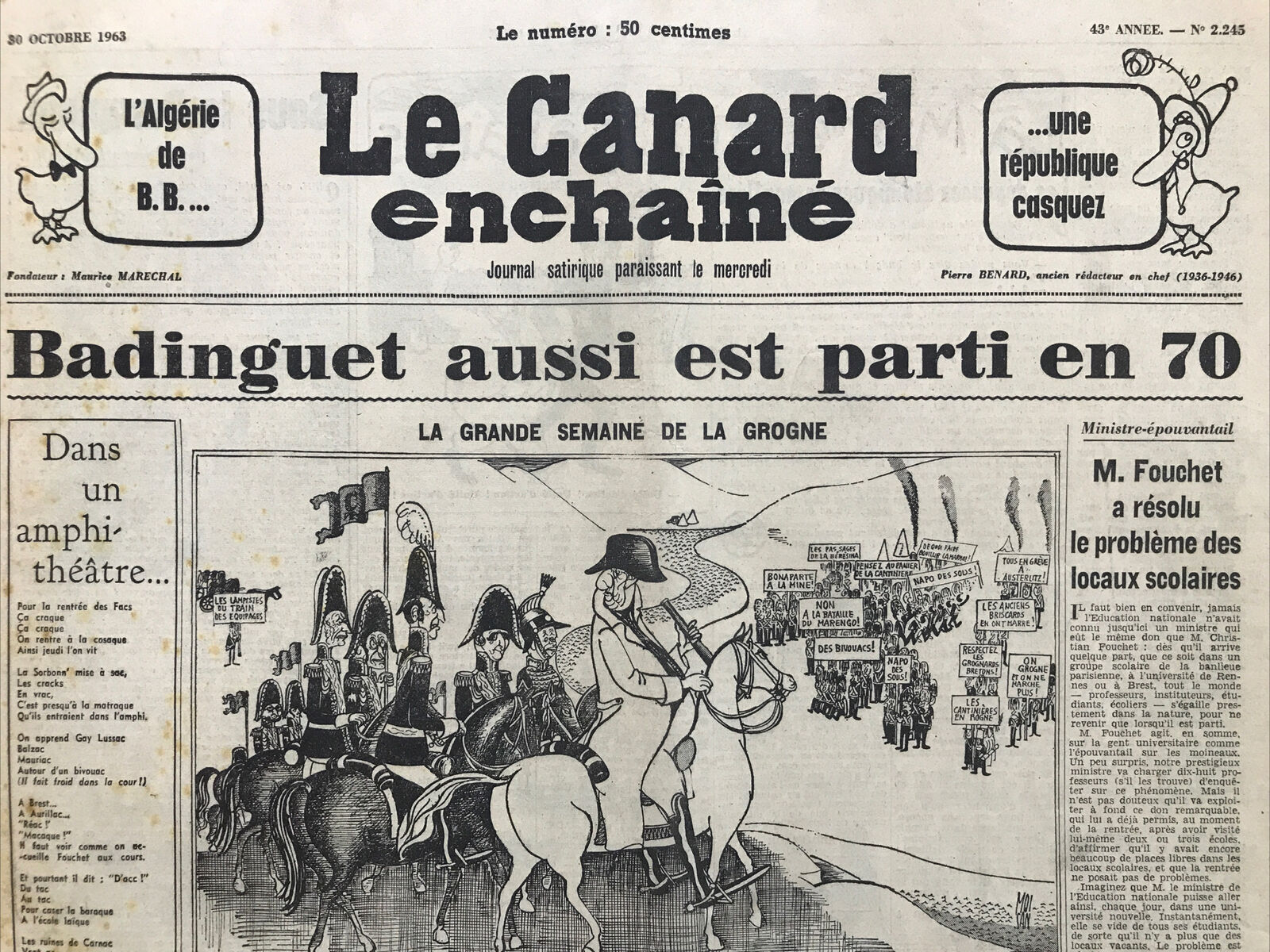 Couac ! | Acheter un Canard | Vente d'Anciens Journaux du Canard Enchaîné. Des Journaux Satiriques de Collection, Historiques & Authentiques de 1916 à 2004 ! | 2245