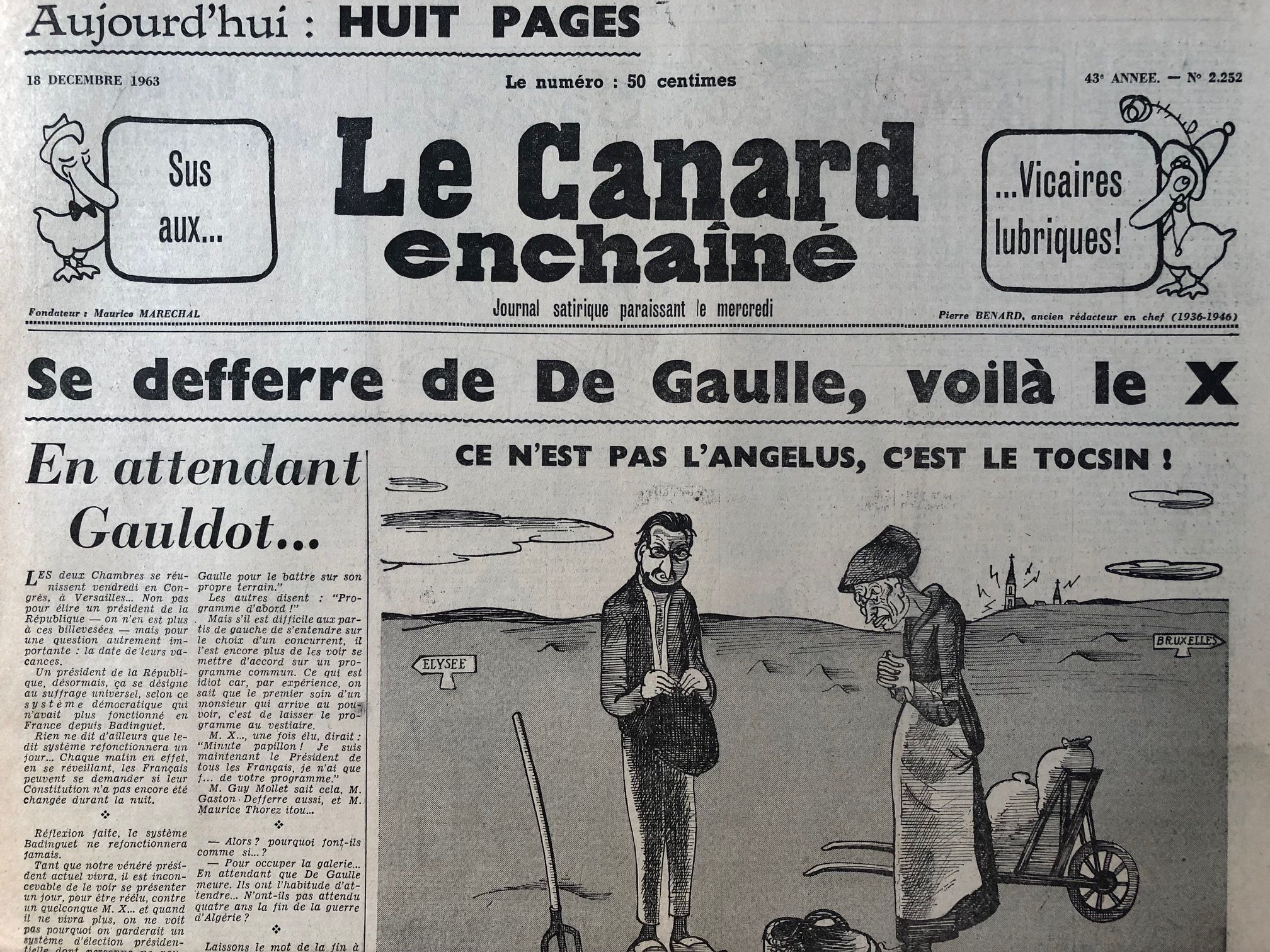 Couac ! | Acheter un Canard | Vente d'Anciens Journaux du Canard Enchaîné. Des Journaux Satiriques de Collection, Historiques & Authentiques de 1916 à 2004 ! | 2252 1