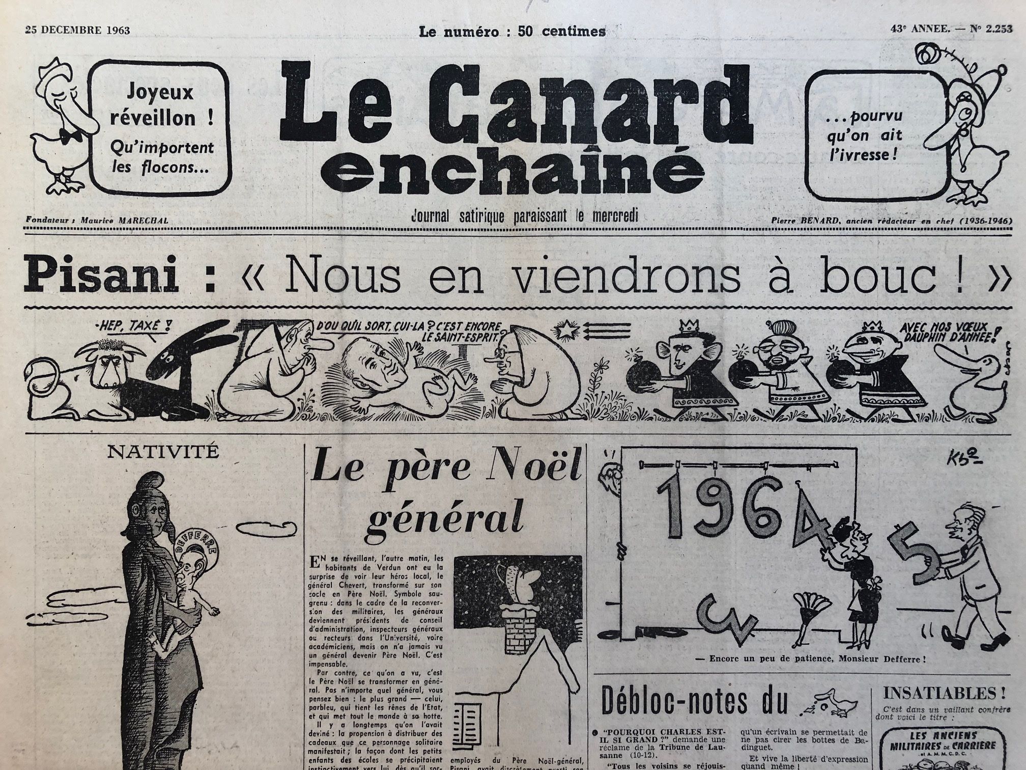 Couac ! | Acheter un Canard | Vente d'Anciens Journaux du Canard Enchaîné. Des Journaux Satiriques de Collection, Historiques & Authentiques de 1916 à 2004 ! | 2253 1