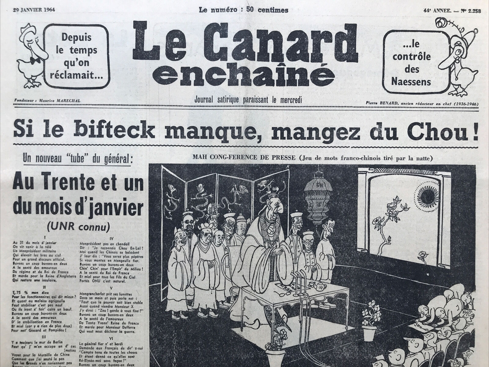 Couac ! | Acheter un Canard | Vente d'Anciens Journaux du Canard Enchaîné. Des Journaux Satiriques de Collection, Historiques & Authentiques de 1916 à 2004 ! | 2258