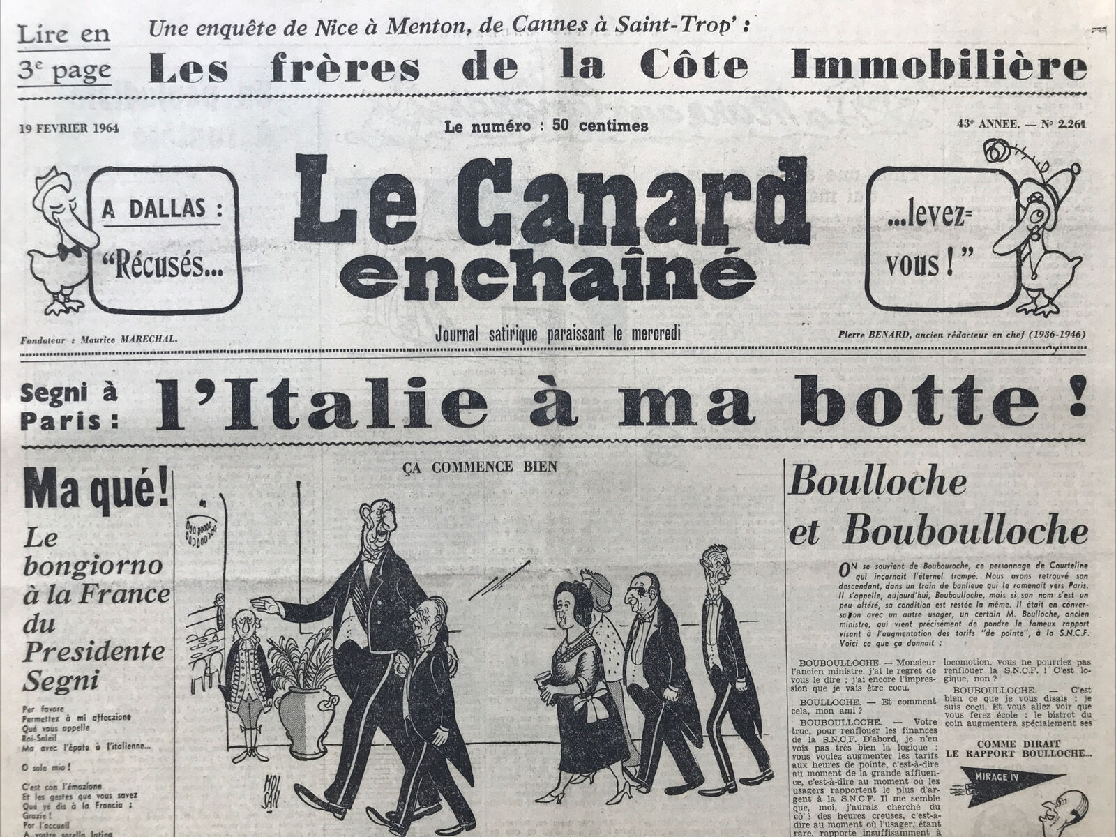 Couac ! | Acheter un Canard | Vente d'Anciens Journaux du Canard Enchaîné. Des Journaux Satiriques de Collection, Historiques & Authentiques de 1916 à 2004 ! | 2261