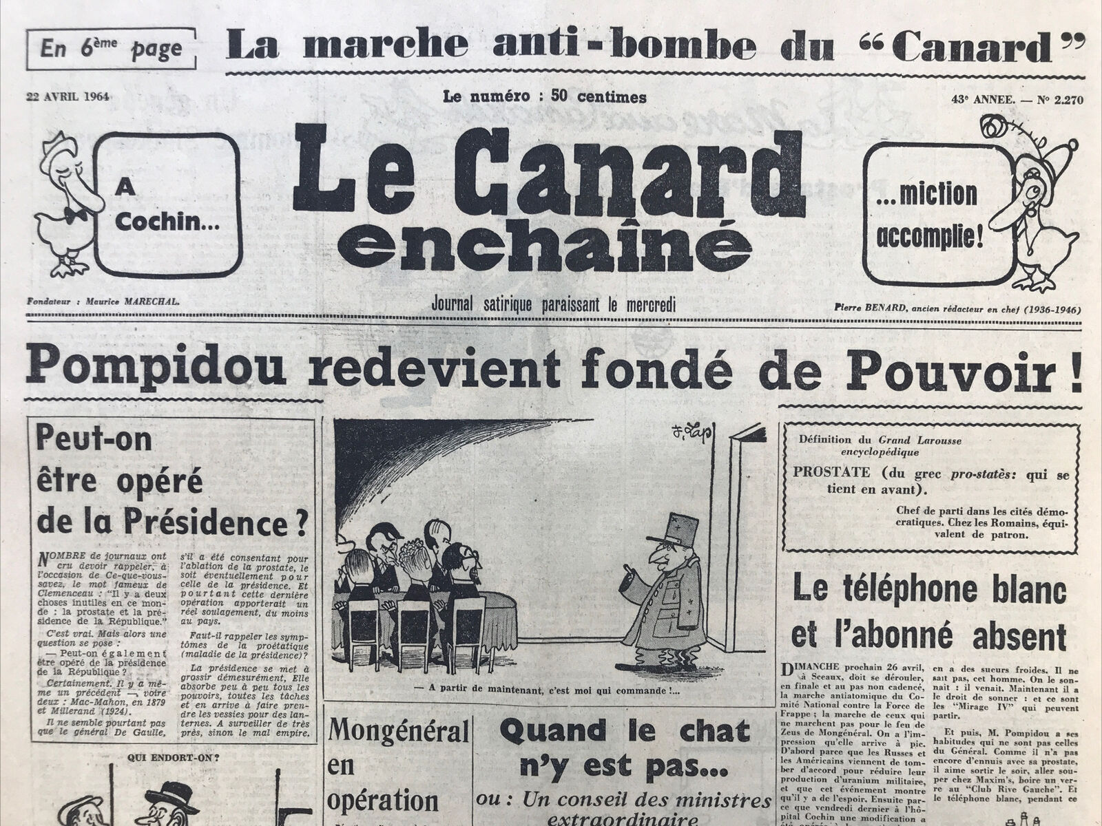 Couac ! | Acheter un Canard | Vente d'Anciens Journaux du Canard Enchaîné. Des Journaux Satiriques de Collection, Historiques & Authentiques de 1916 à 2004 ! | 2270