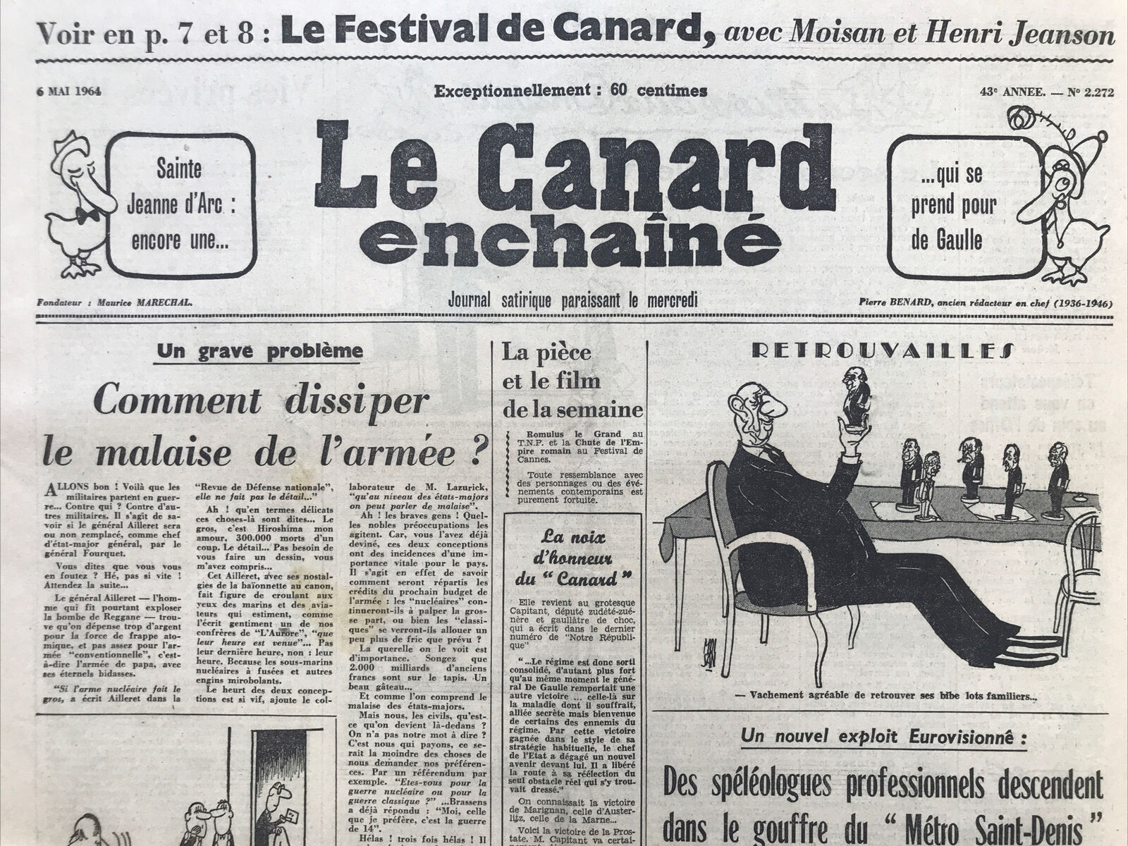 Couac ! | Acheter un Canard | Vente d'Anciens Journaux du Canard Enchaîné. Des Journaux Satiriques de Collection, Historiques & Authentiques de 1916 à 2004 ! | 2272