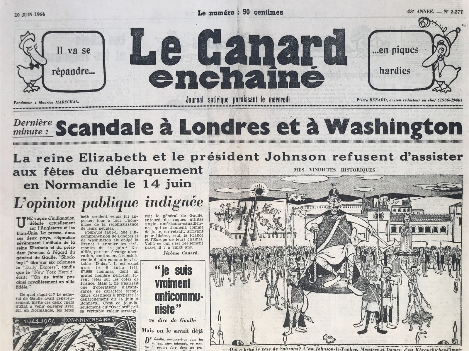 Couac ! | Acheter un Canard | Vente d'Anciens Journaux du Canard Enchaîné. Des Journaux Satiriques de Collection, Historiques & Authentiques de 1916 à 2004 ! | 2277