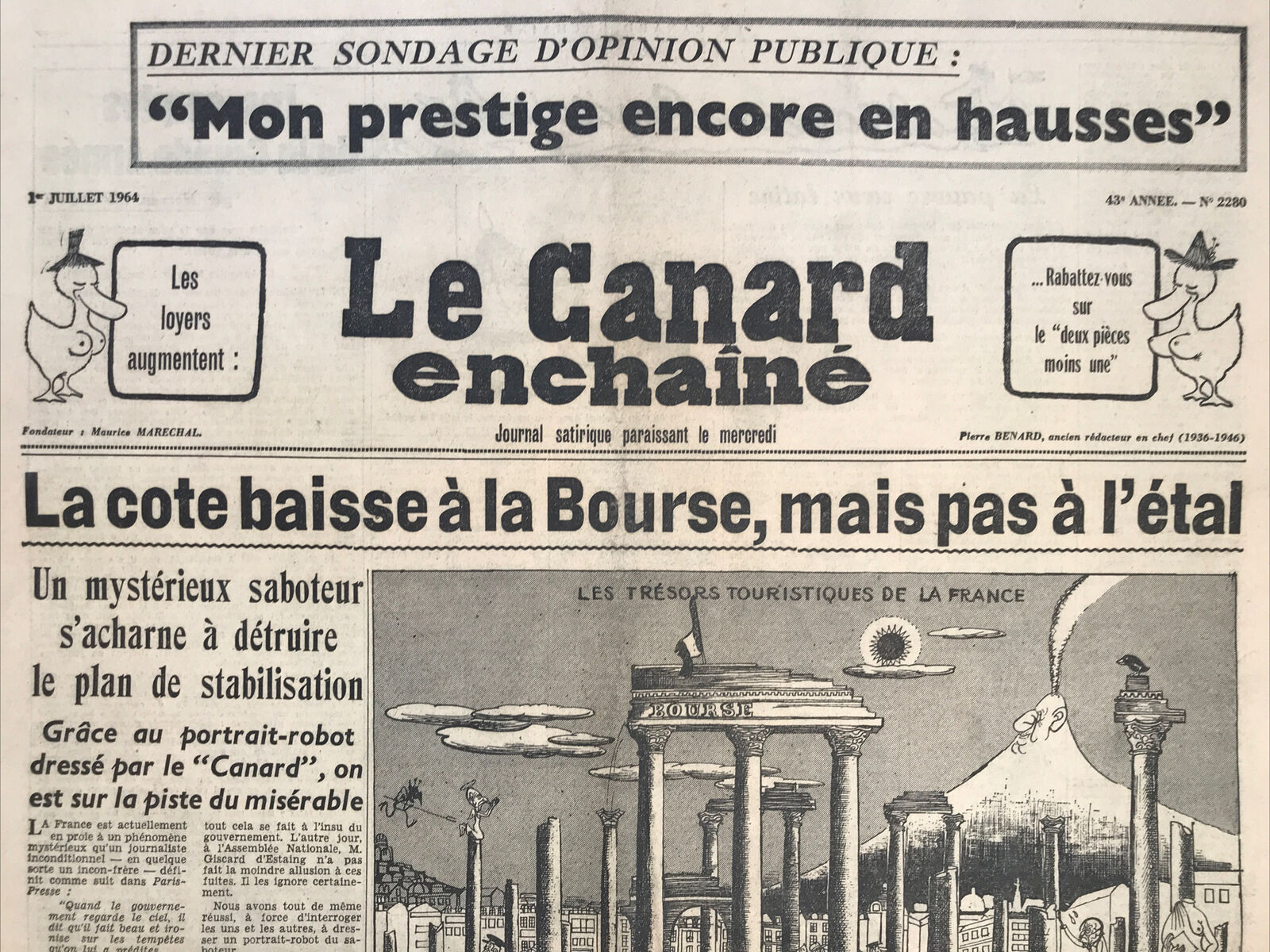 Couac ! | Acheter un Canard | Vente d'Anciens Journaux du Canard Enchaîné. Des Journaux Satiriques de Collection, Historiques & Authentiques de 1916 à 2004 ! | 2280