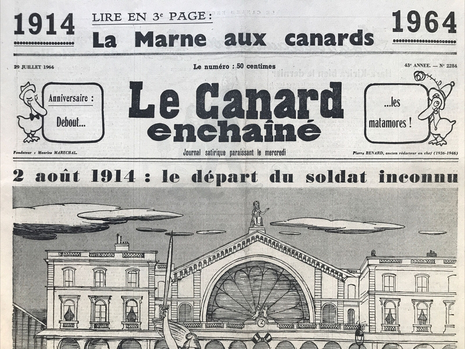 Couac ! | Acheter un Canard | Vente d'Anciens Journaux du Canard Enchaîné. Des Journaux Satiriques de Collection, Historiques & Authentiques de 1916 à 2004 ! | 2284