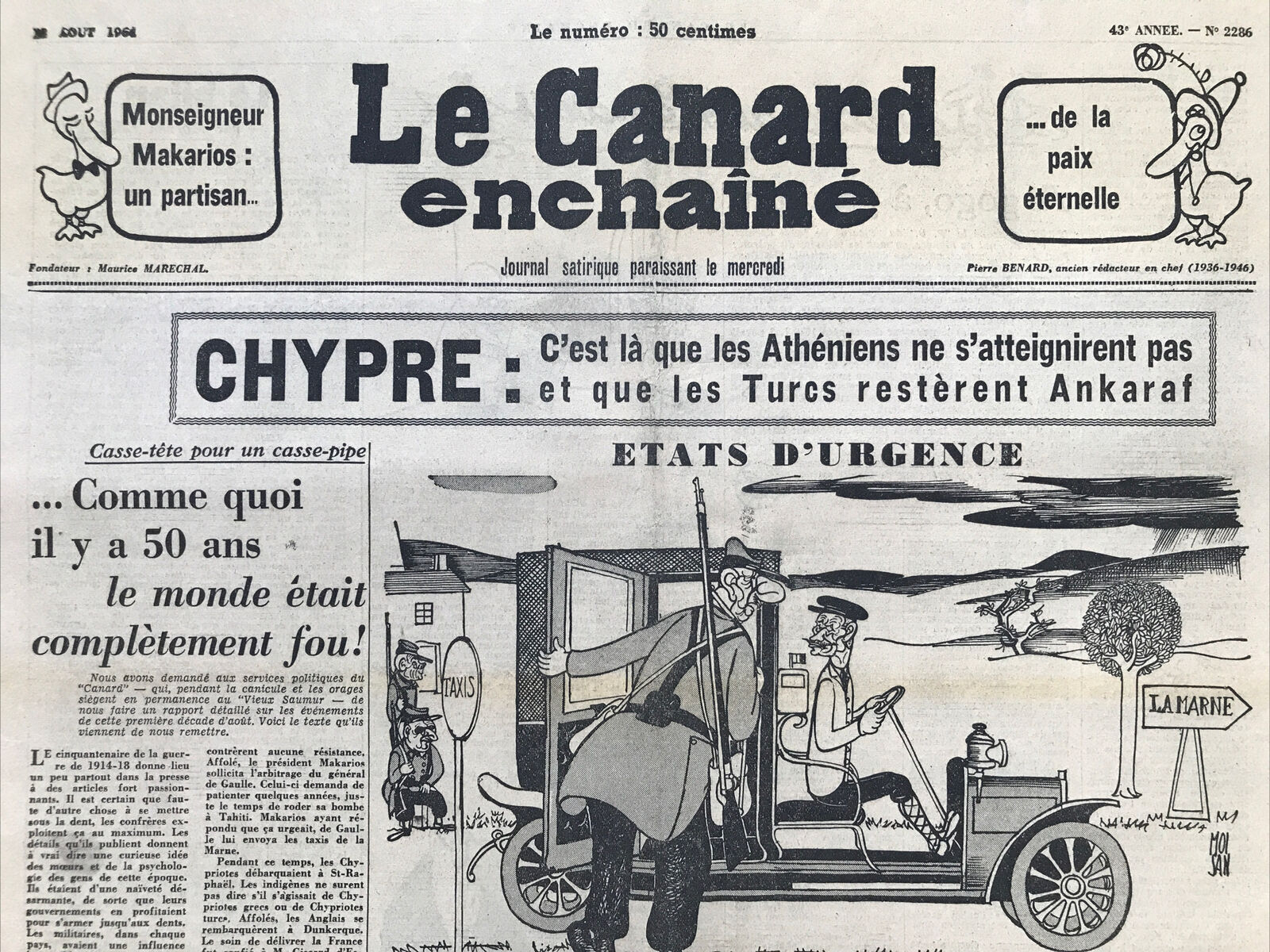 Couac ! | Acheter un Canard | Vente d'Anciens Journaux du Canard Enchaîné. Des Journaux Satiriques de Collection, Historiques & Authentiques de 1916 à 2004 ! | 2286